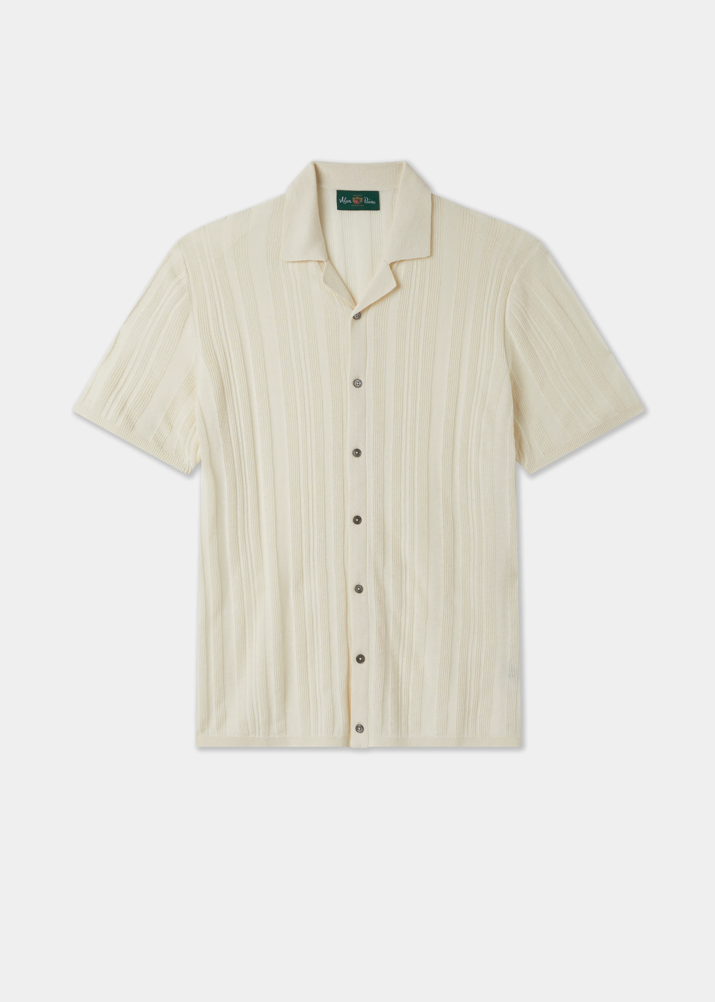 Abbotsbury Men's Short Sleeve Cotton Shirt In Ecru
