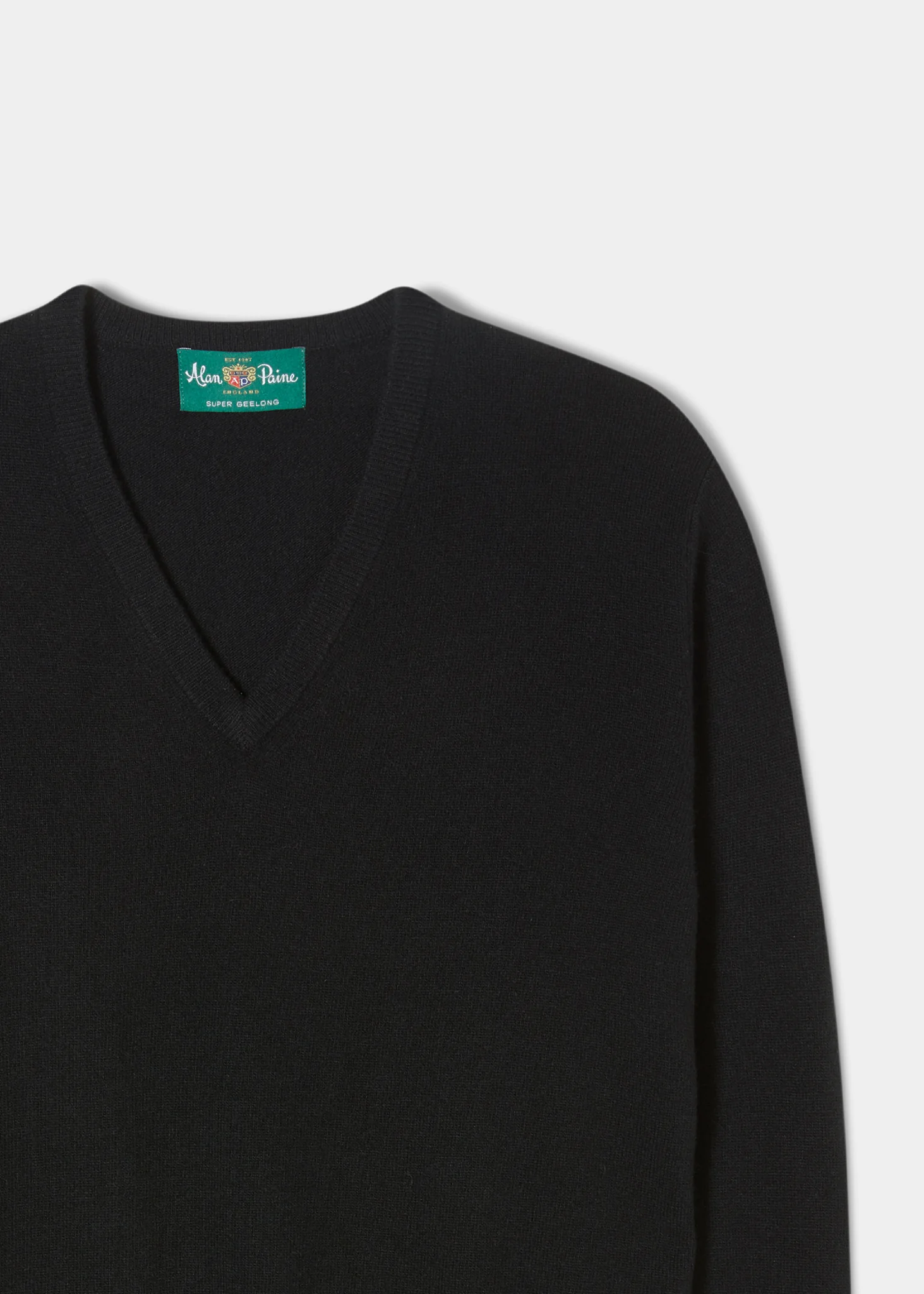 Albury Geelong Wool Jumper in Black - Regular Fit - Image 2