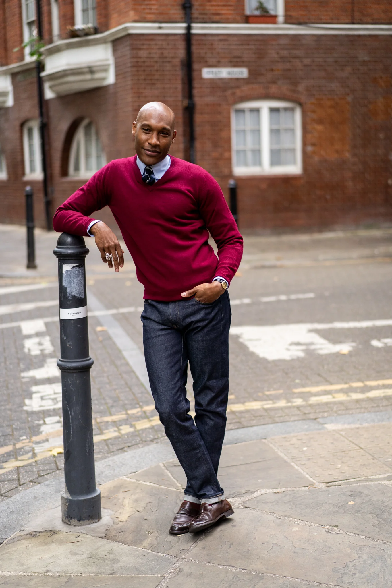 Albury Geelong Wool Jumper in Claret - Regular Fit - Image 5