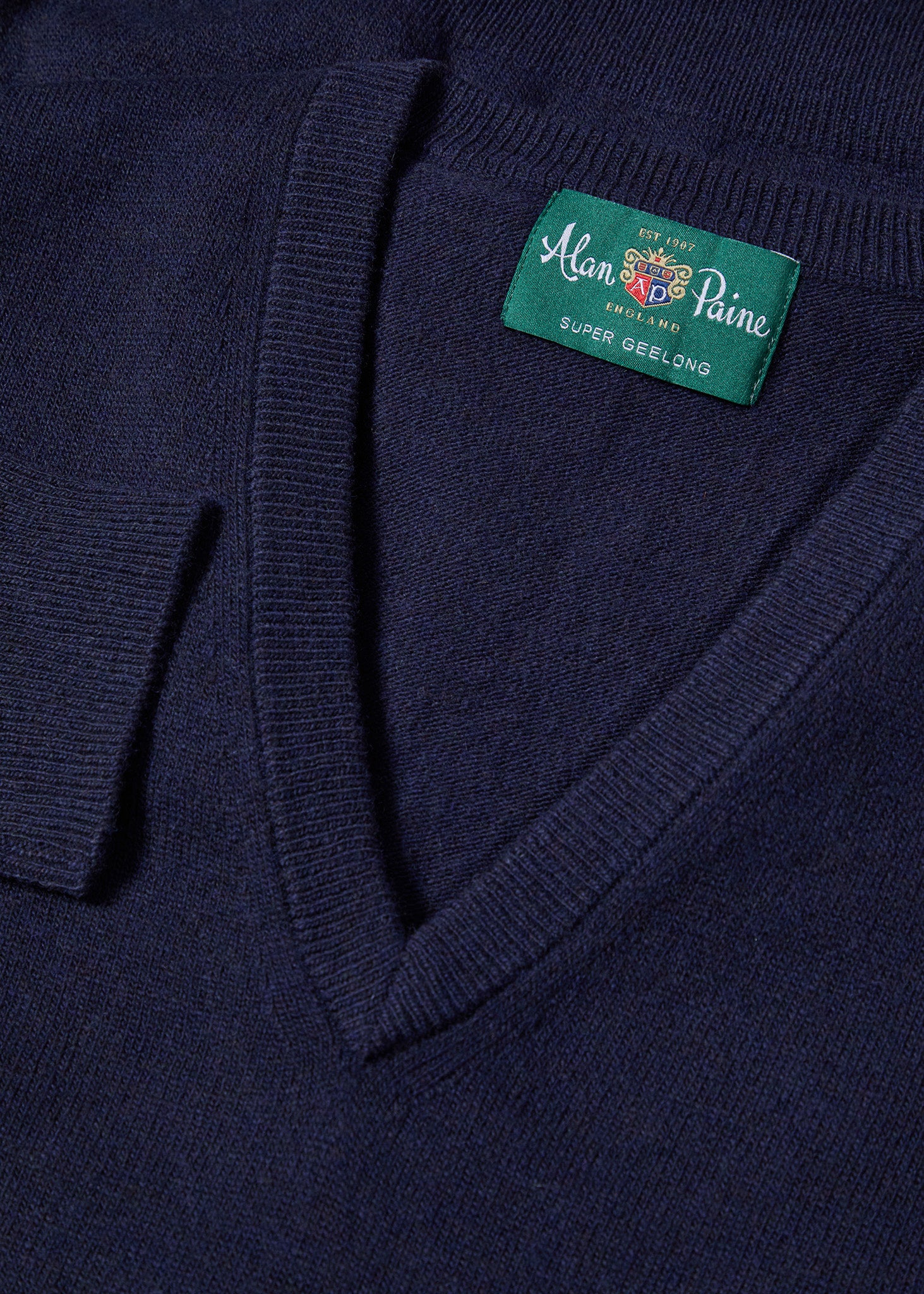 Albury Geelong Wool Jumper in Dark Navy - Regular Fit - Image 2
