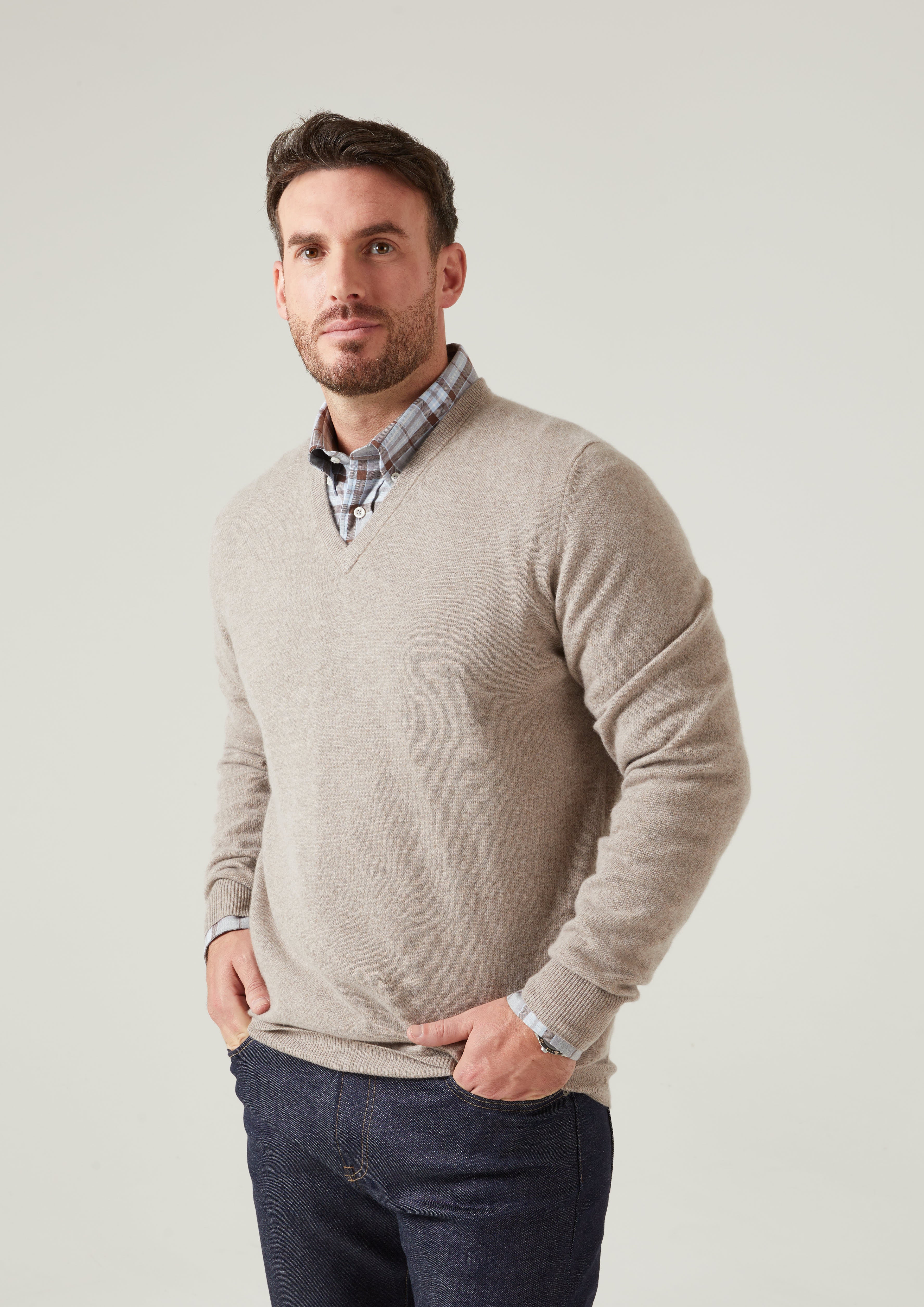 Albury Geelong Wool Jumper in Mushroom - Regular Fit - Image 2