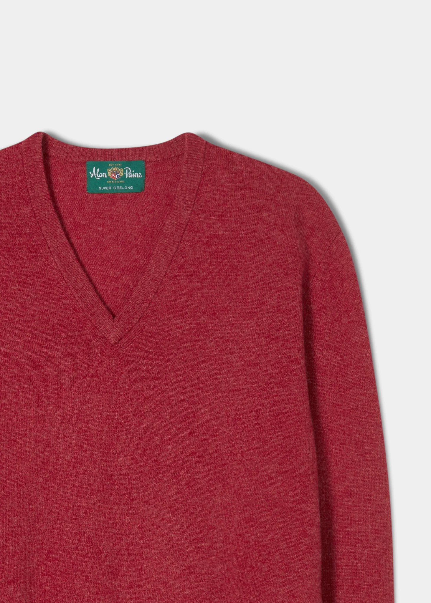 Albury Geelong Wool Jumper in Poppy Melange - Regular Fit - Image 2