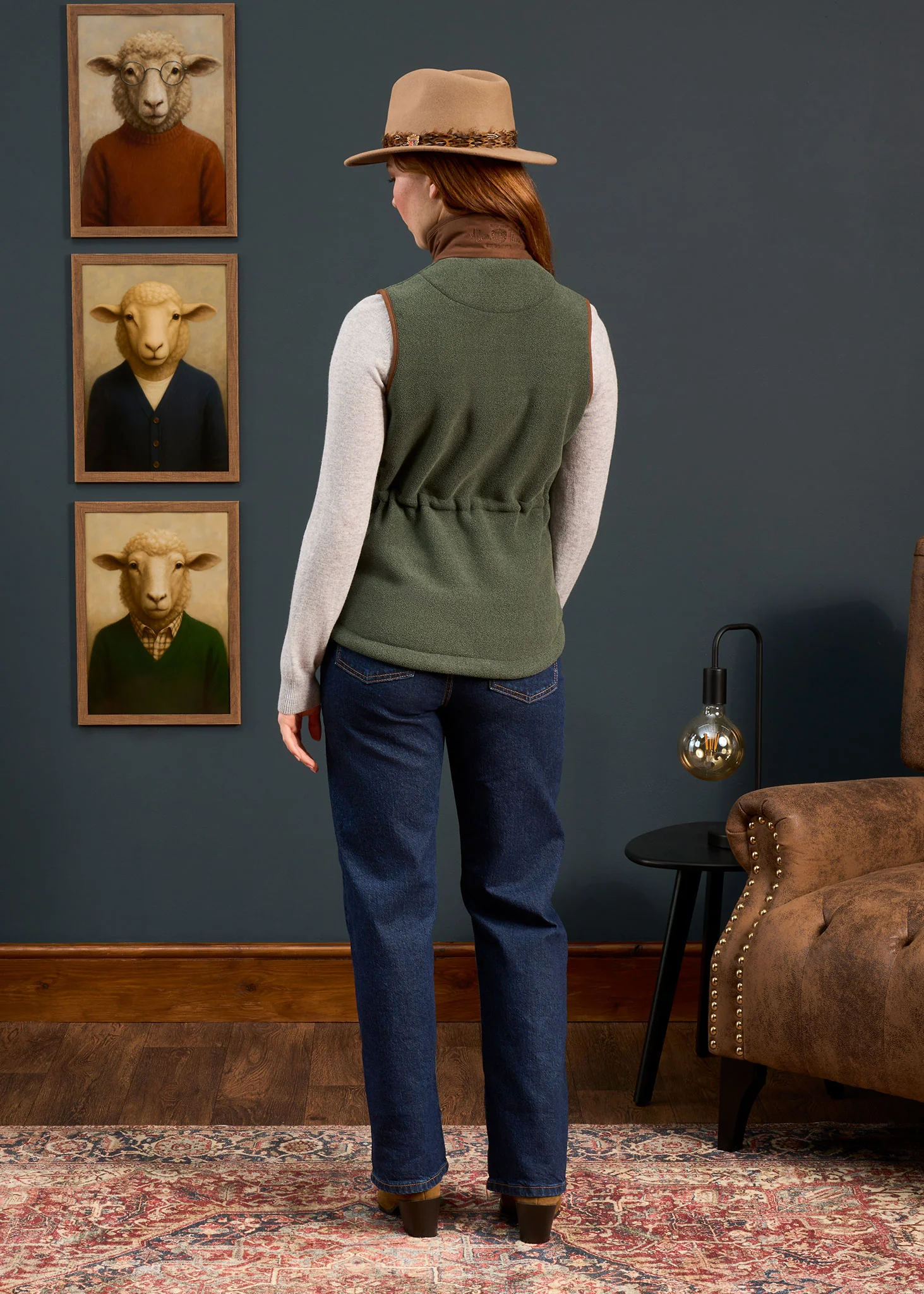 Aylsham Ladies Fleece Gilet In Cedar Green - Regular Fit - Image 3