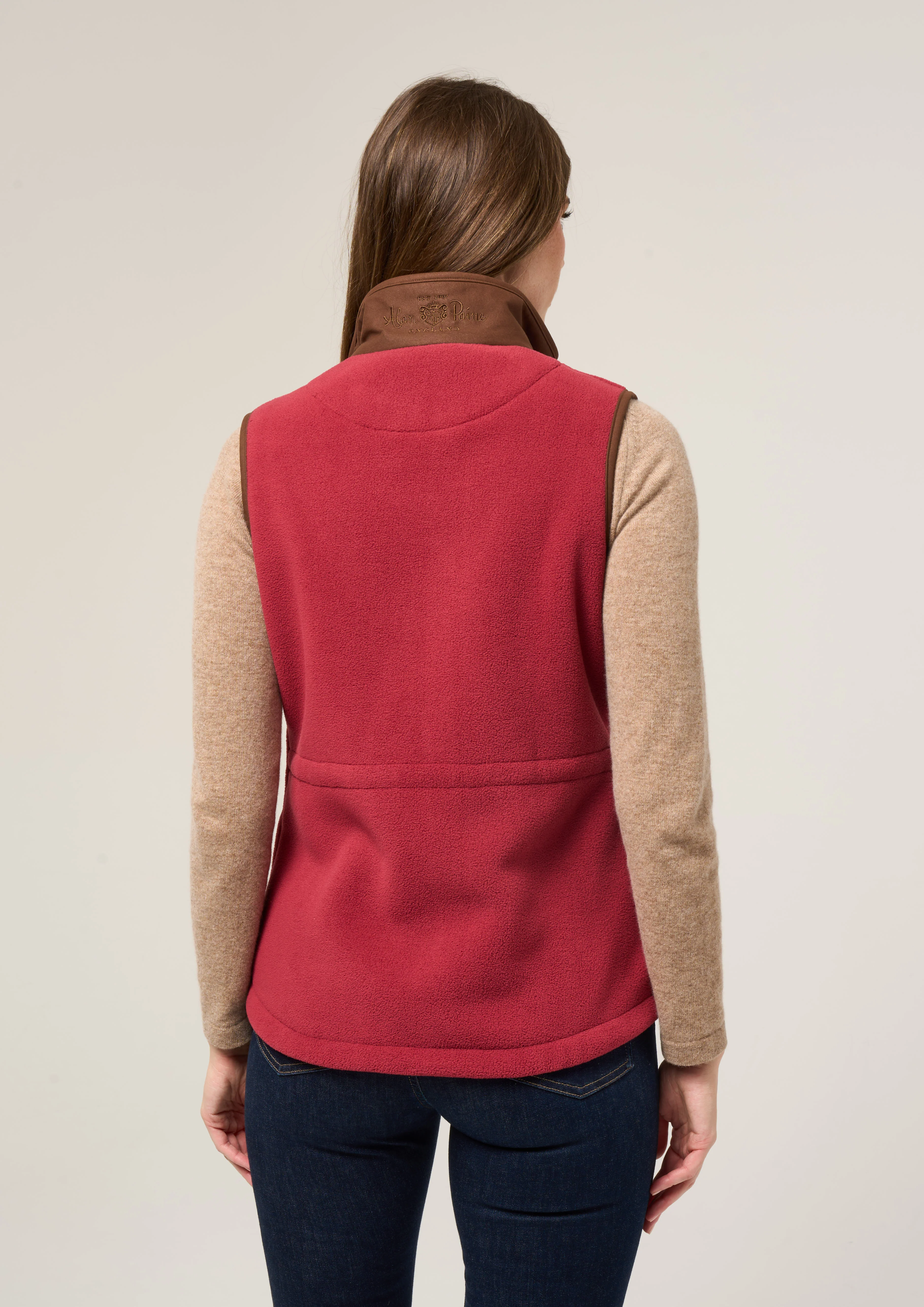 Aylsham Ladies Fleece Gilet In Cranberry - Regular Fit - Image 5