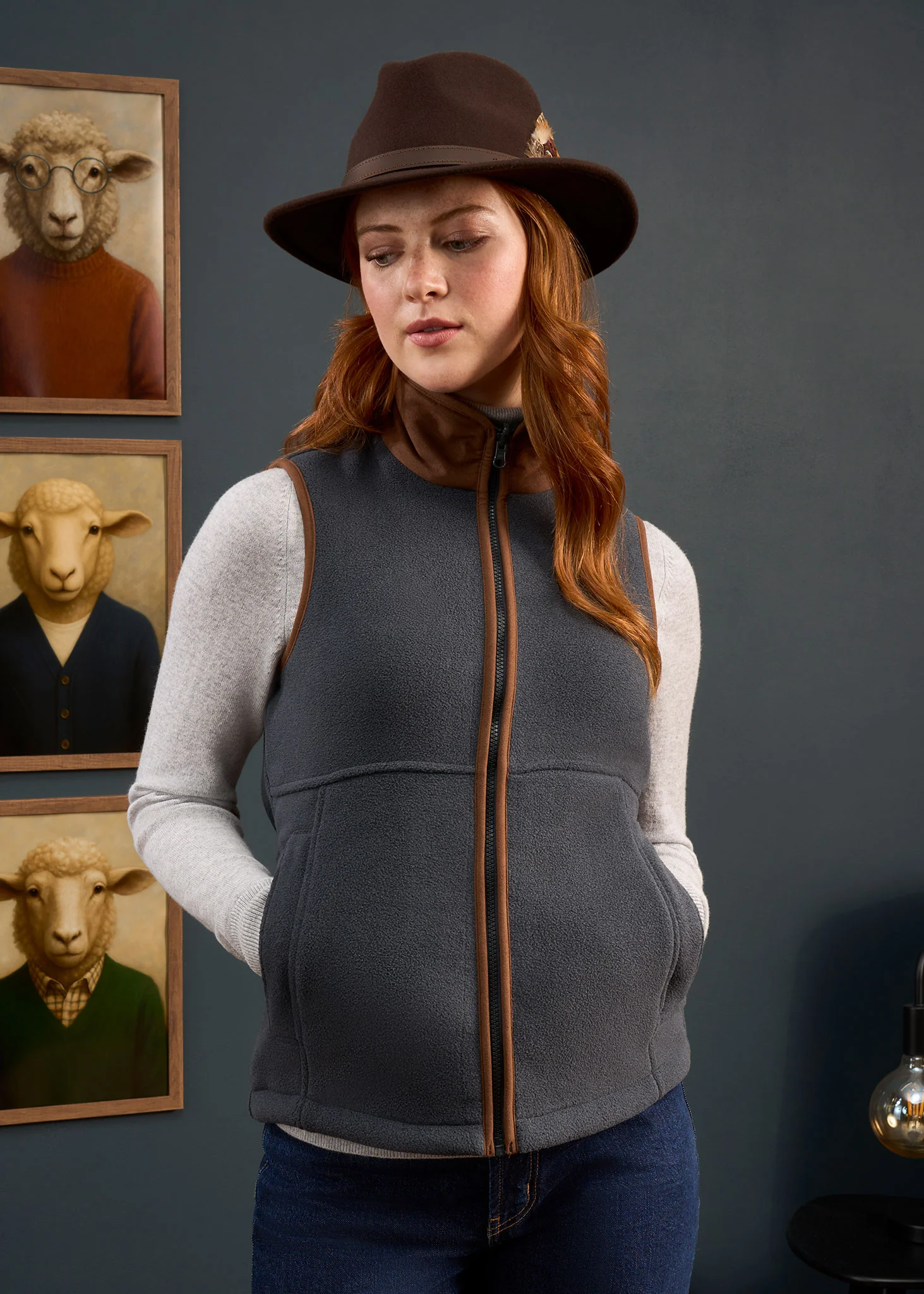 Aylsham Ladies Fleece Gilet In Gunmetal - Regular Fit - Image 4