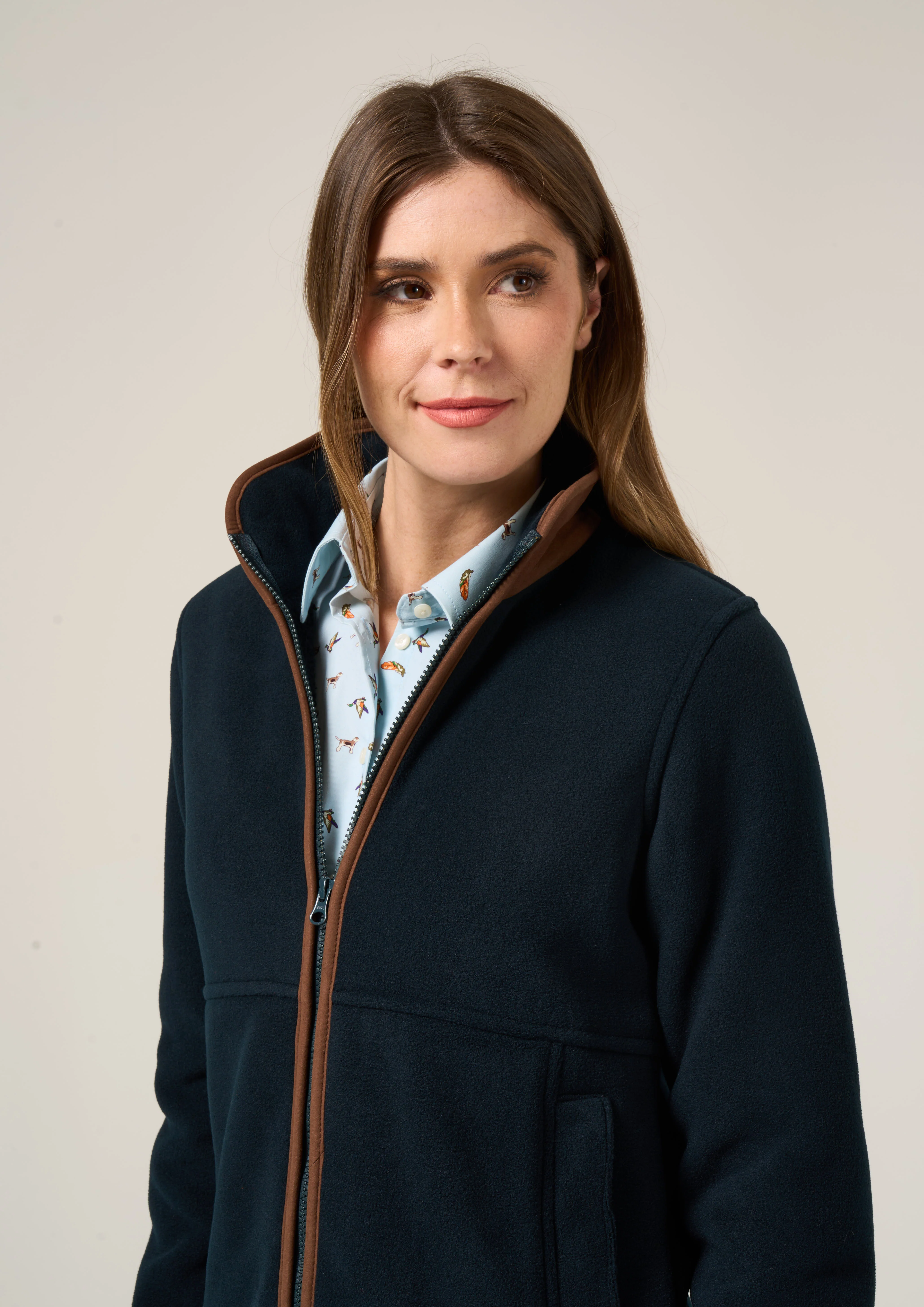 Aylsham Ladies Fleece Jacket In Dark Navy - Regular Fit - Image 4