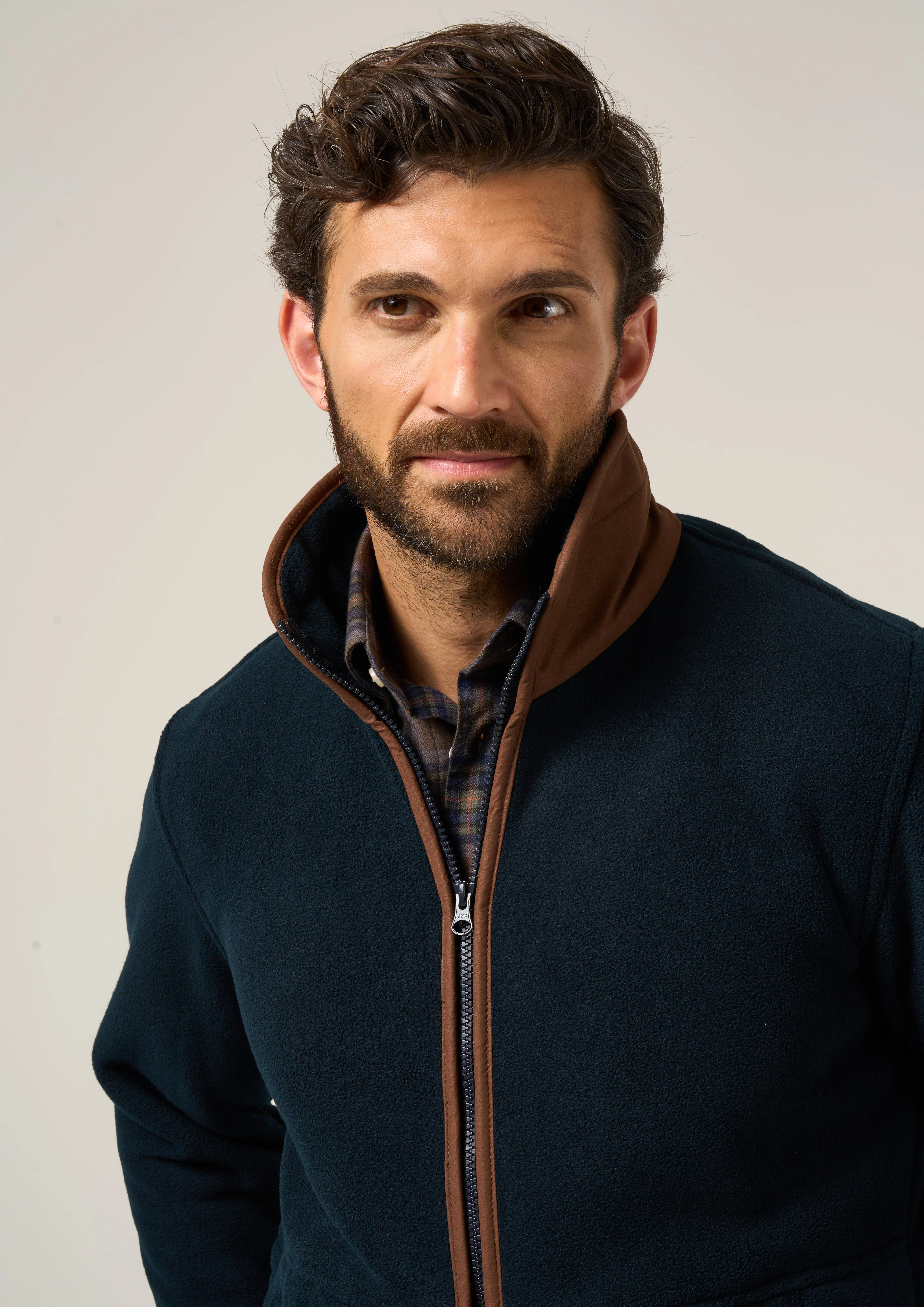Aylsham Men's Fleece Jacket In Dark Navy - Regular Fit - Image 4