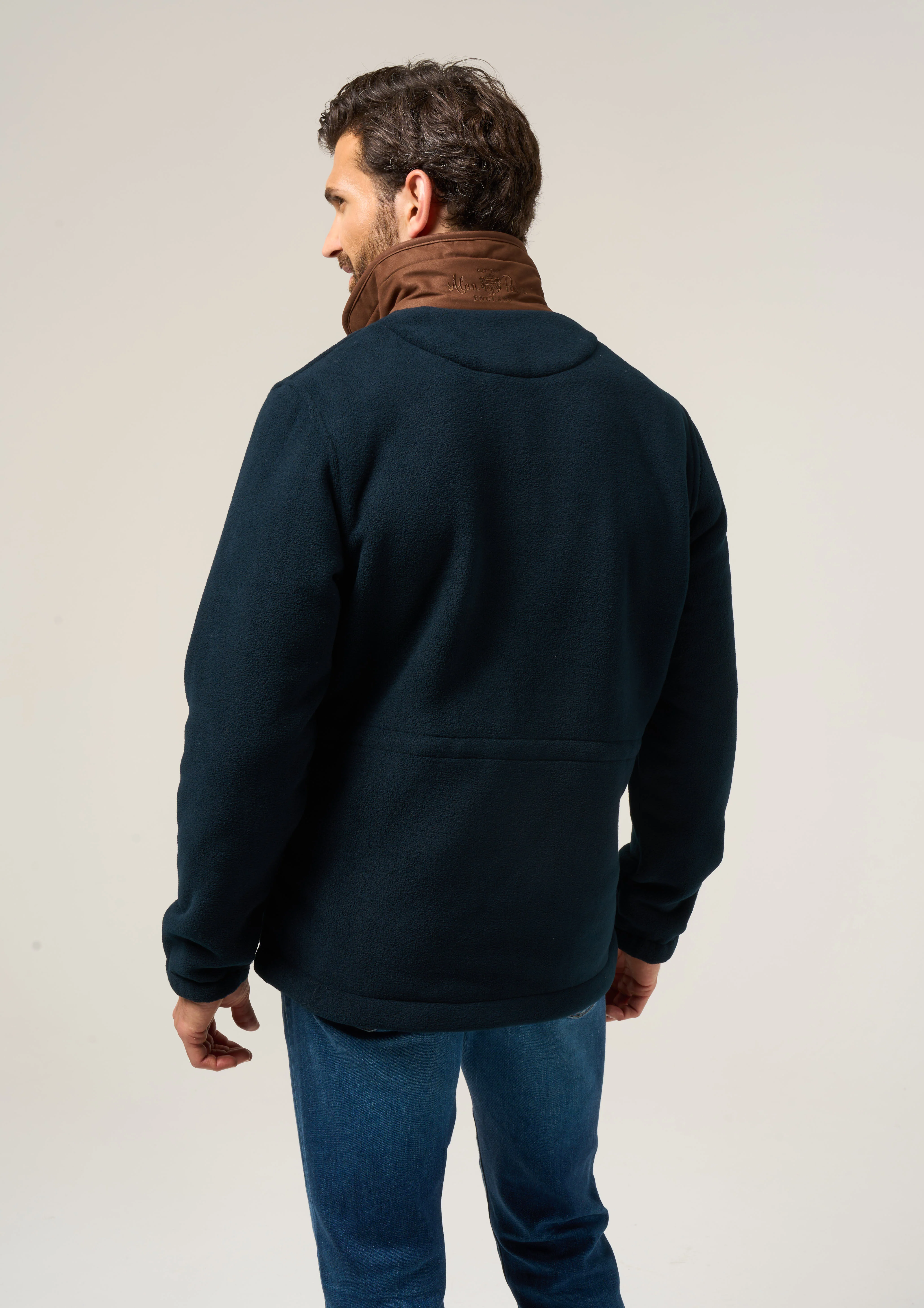 Aylsham Men's Fleece Jacket In Dark Navy - Regular Fit - Image 5