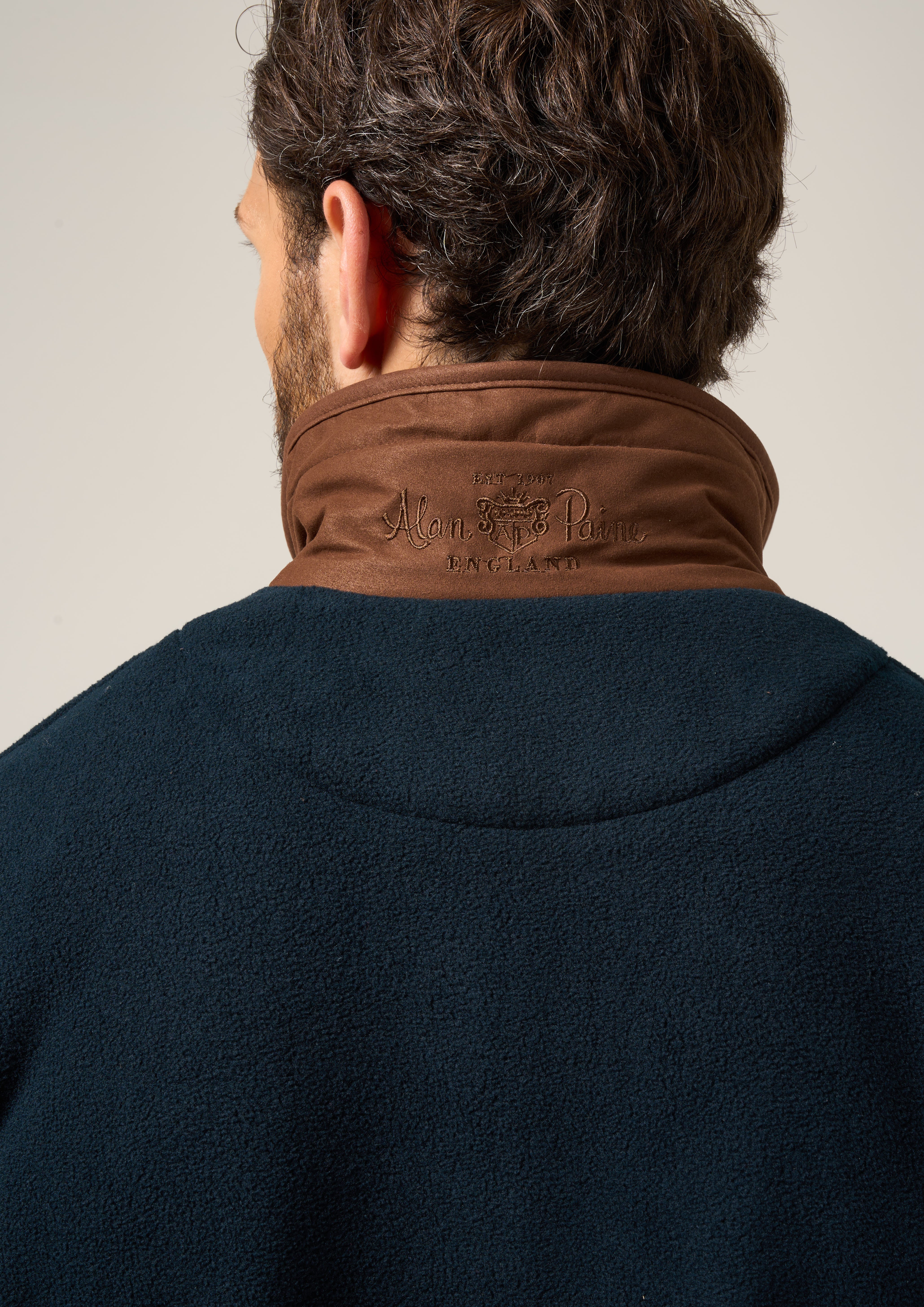 Aylsham Men's Fleece Jacket In Dark Navy - Regular Fit - Image 6