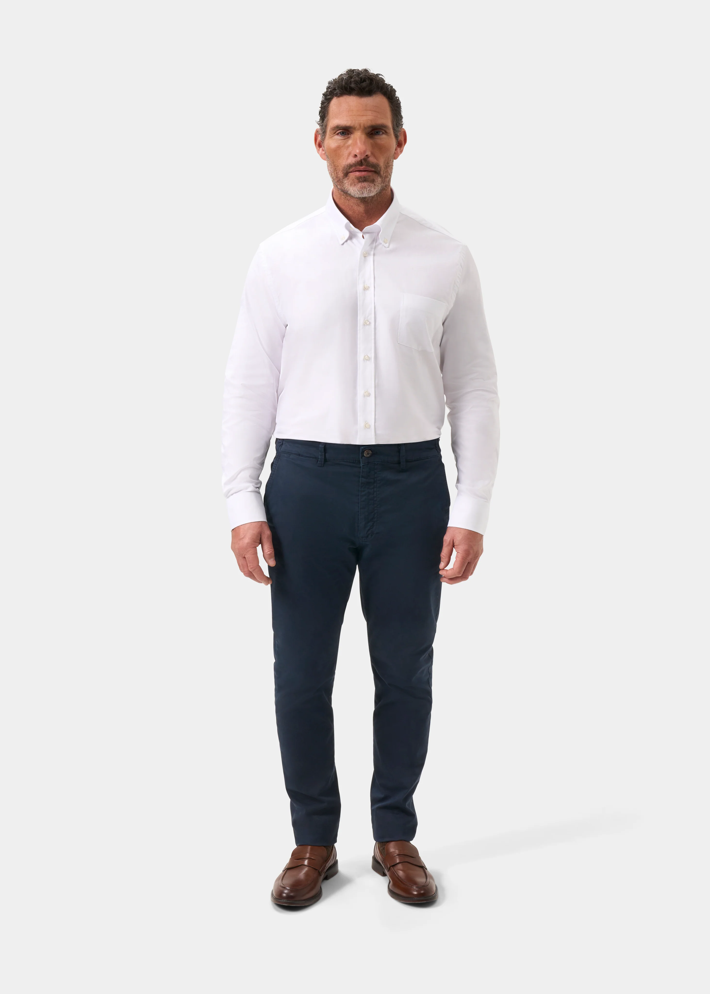 Bamforth Men's Chino Trouser In Navy - Regular Fit - Image 5