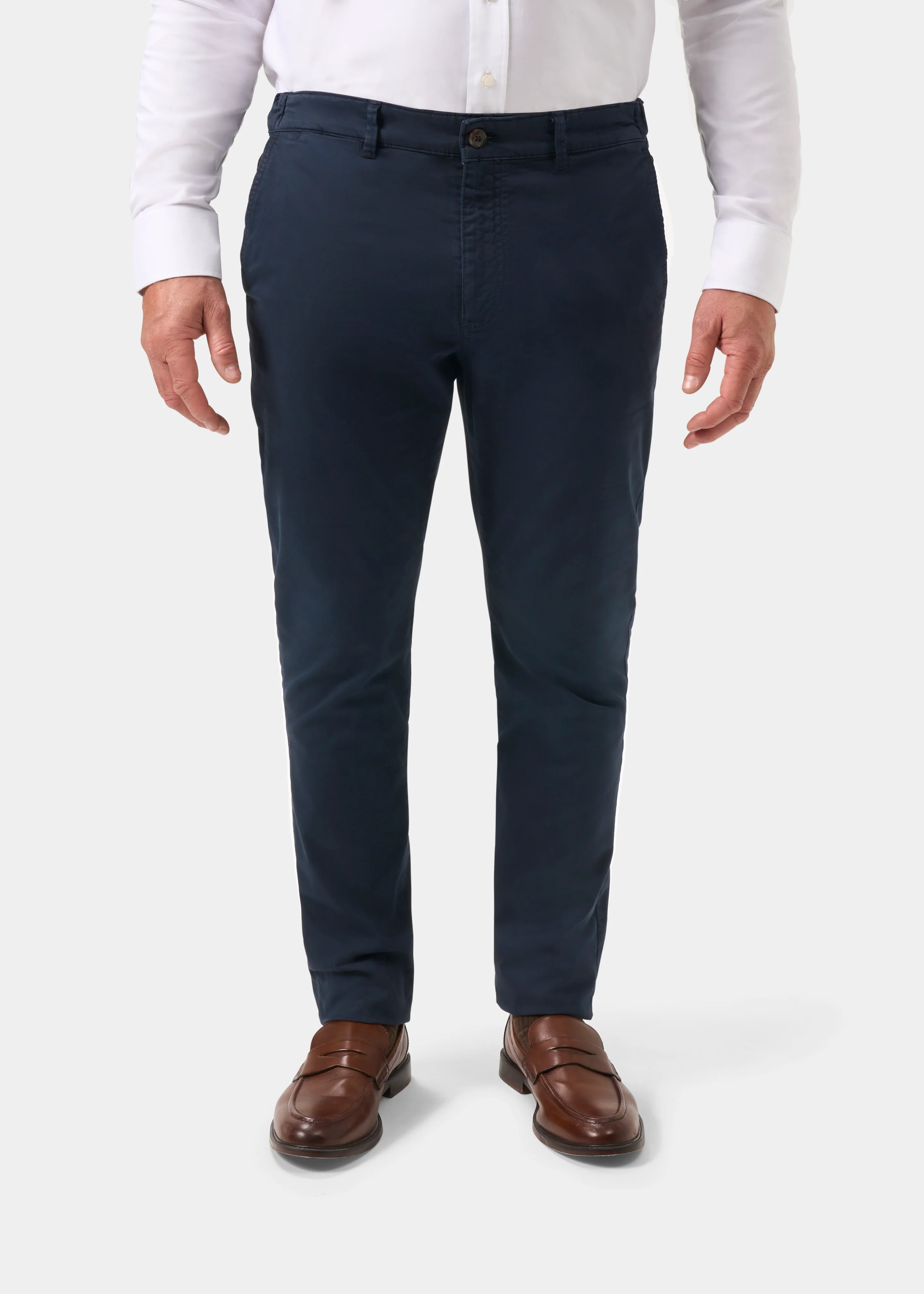Bamforth Men's Chino Trouser In Navy - Regular Fit - Image 6