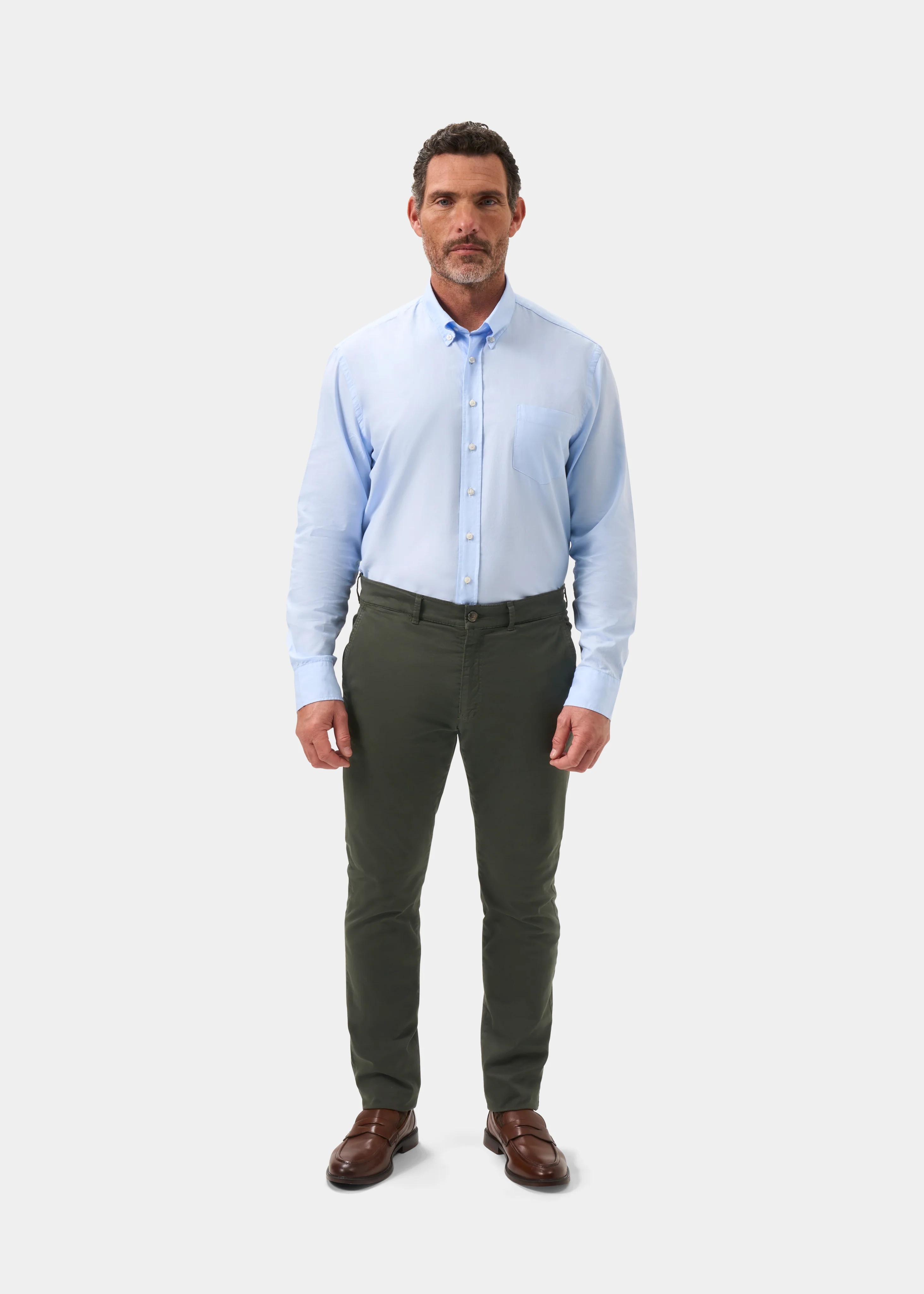 Bamforth Men's Chino Trouser In Olive - Regular Fit - Image 5