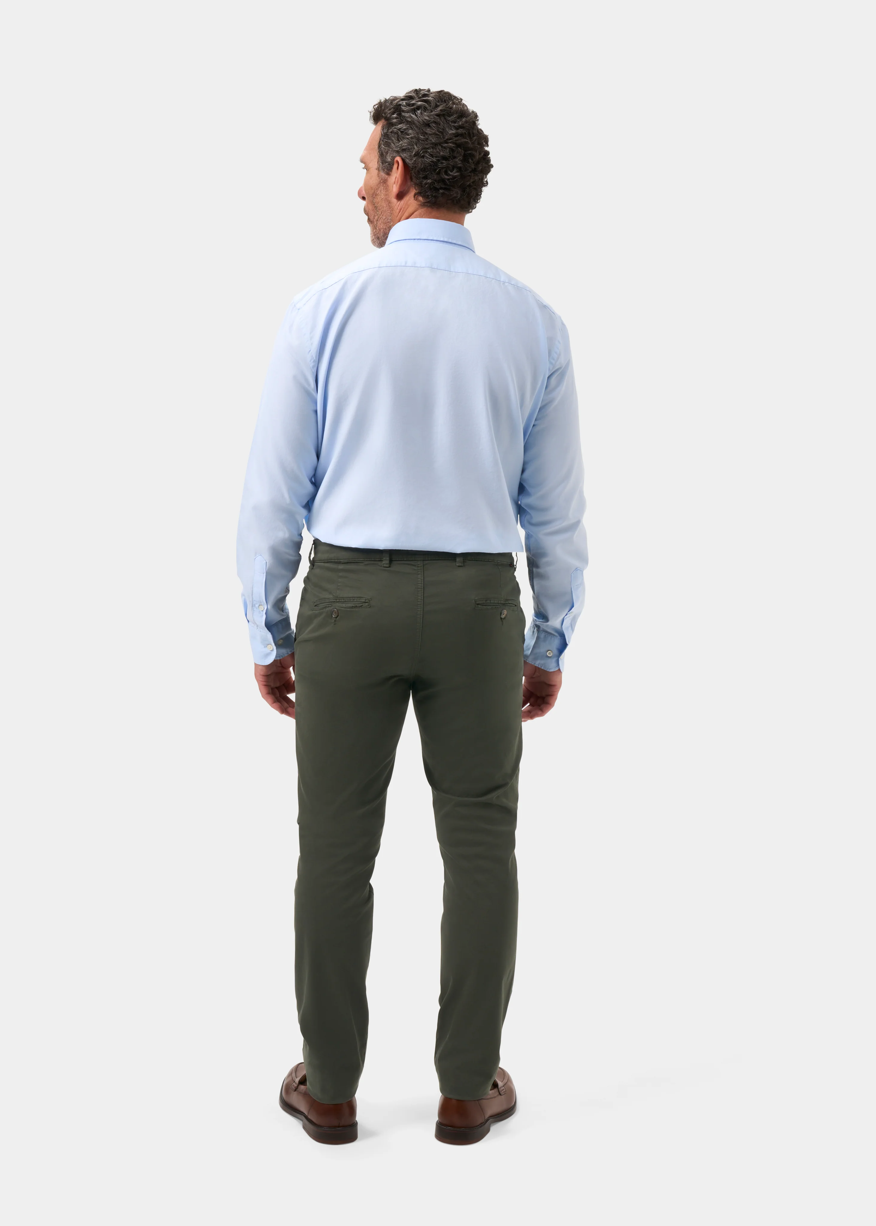 Bamforth Men's Chino Trouser In Olive - Regular Fit - Image 8