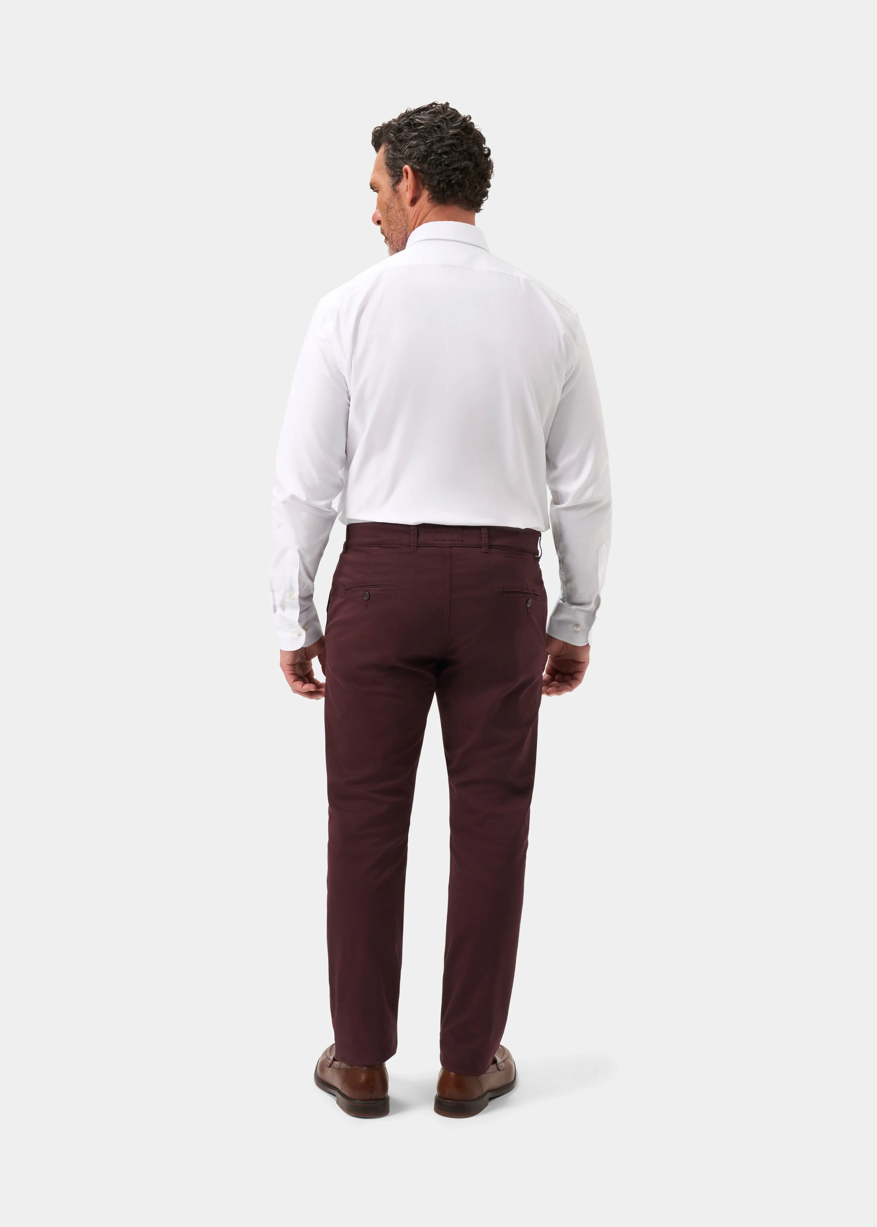 Bamforth Men's Chino Trouser In Wine - Regular Fit - Image 8