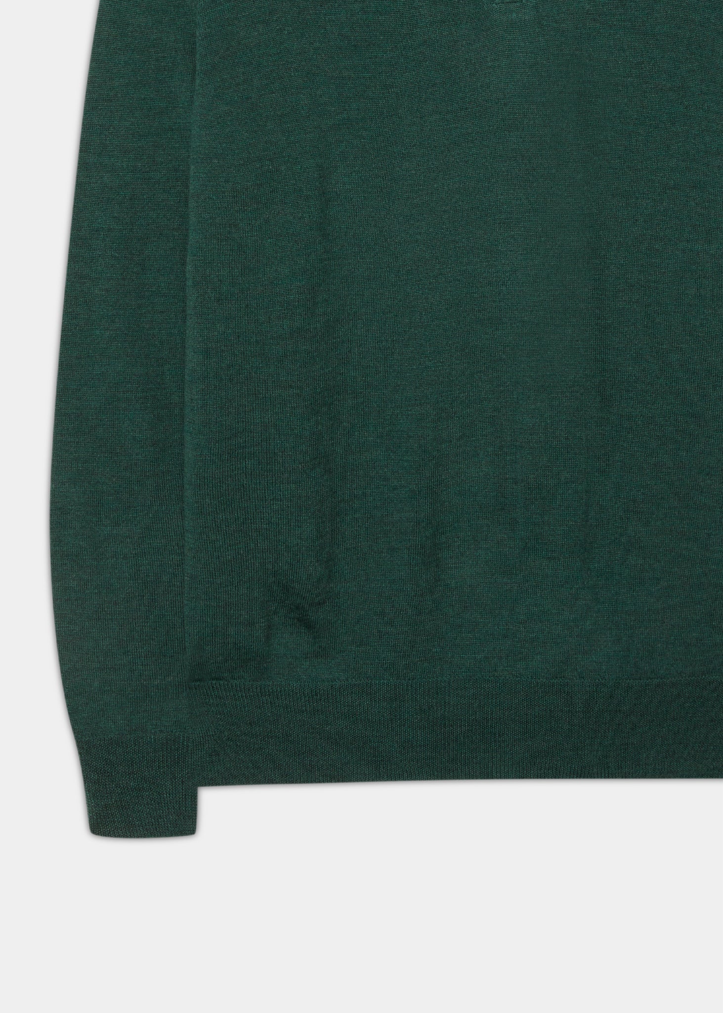 Barton Merino Wool 1/4 Zip Mock Jumper in Hunter - Regular Fit - Image 8