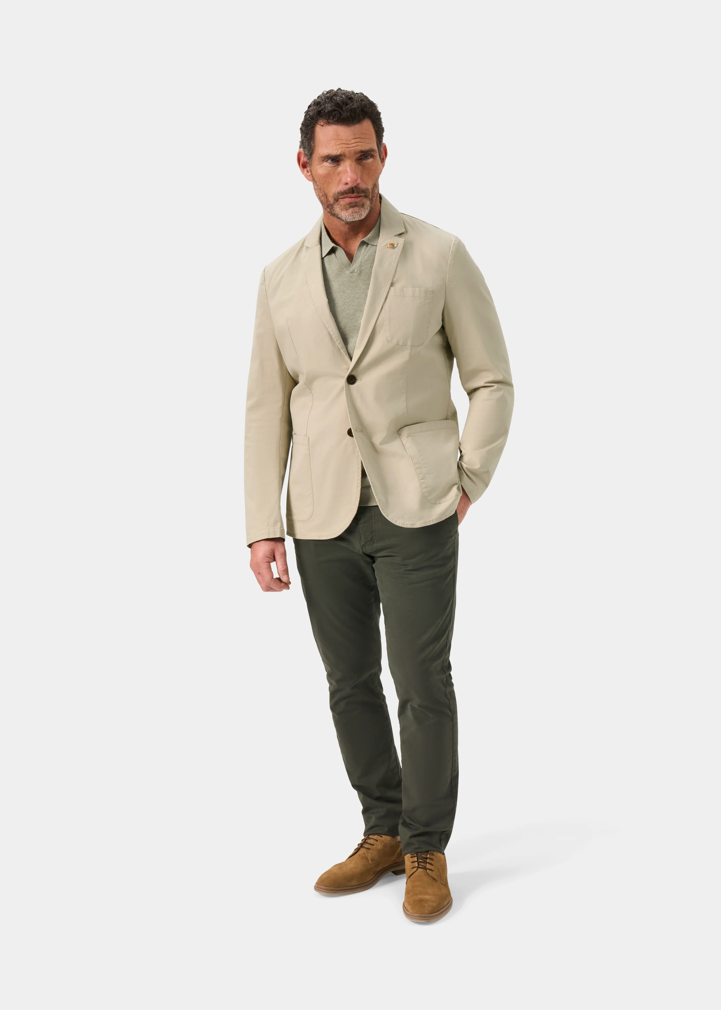 Bridgeford Men's Summer Blazer In Beige - Image 2