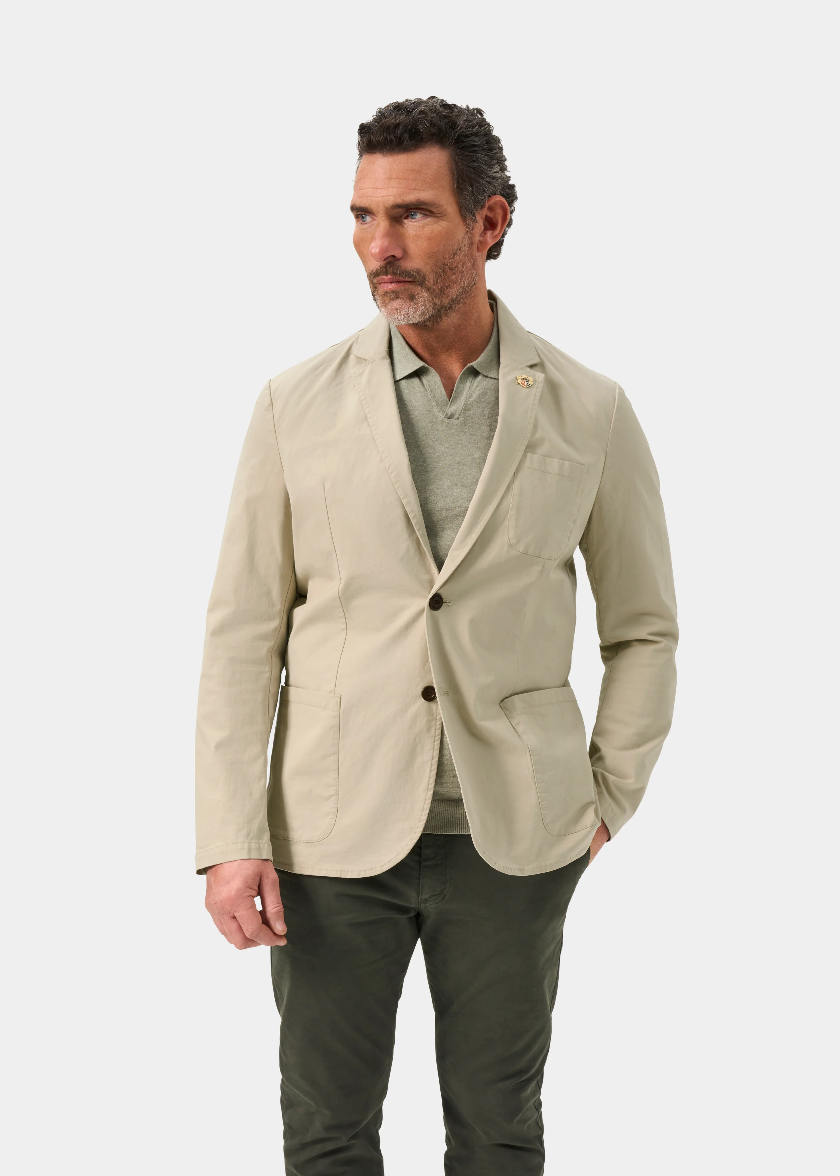 Bridgeford Men's Summer Blazer In Beige - Image 8