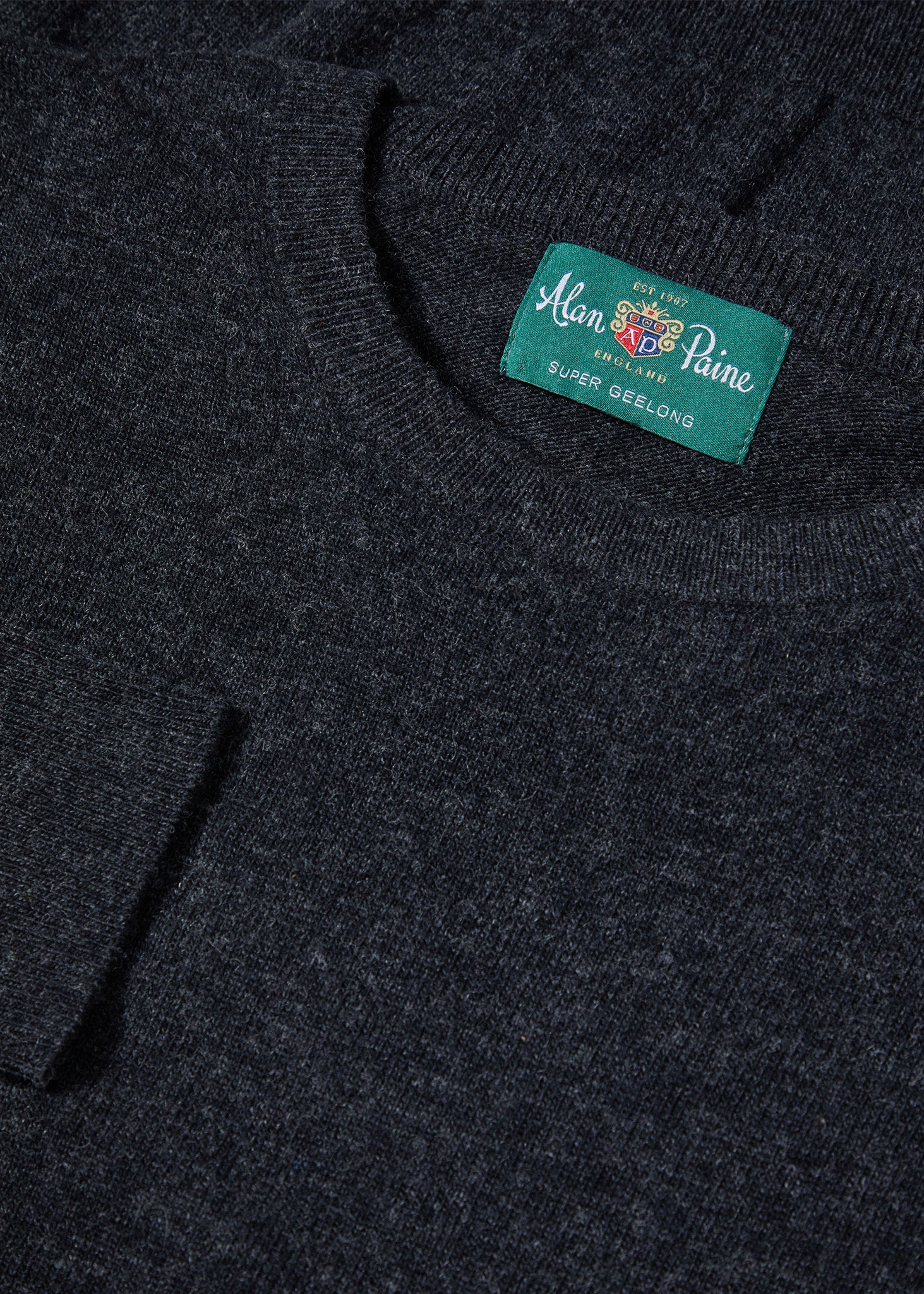 Brisbane Geelong Wool Jumper in Charcoal - Regular Fit - Image 2