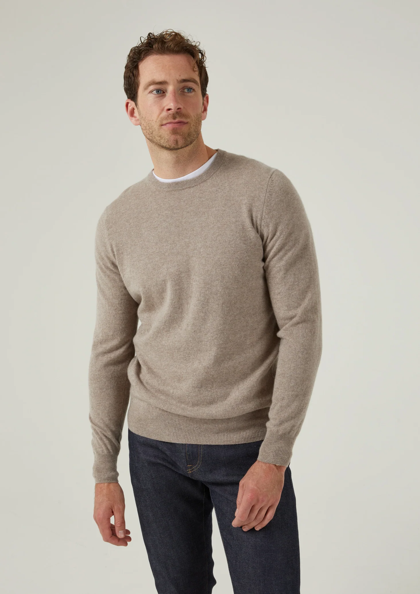 Brisbane Geelong Wool Jumper in Mushroom - Regular Fit - Image 2