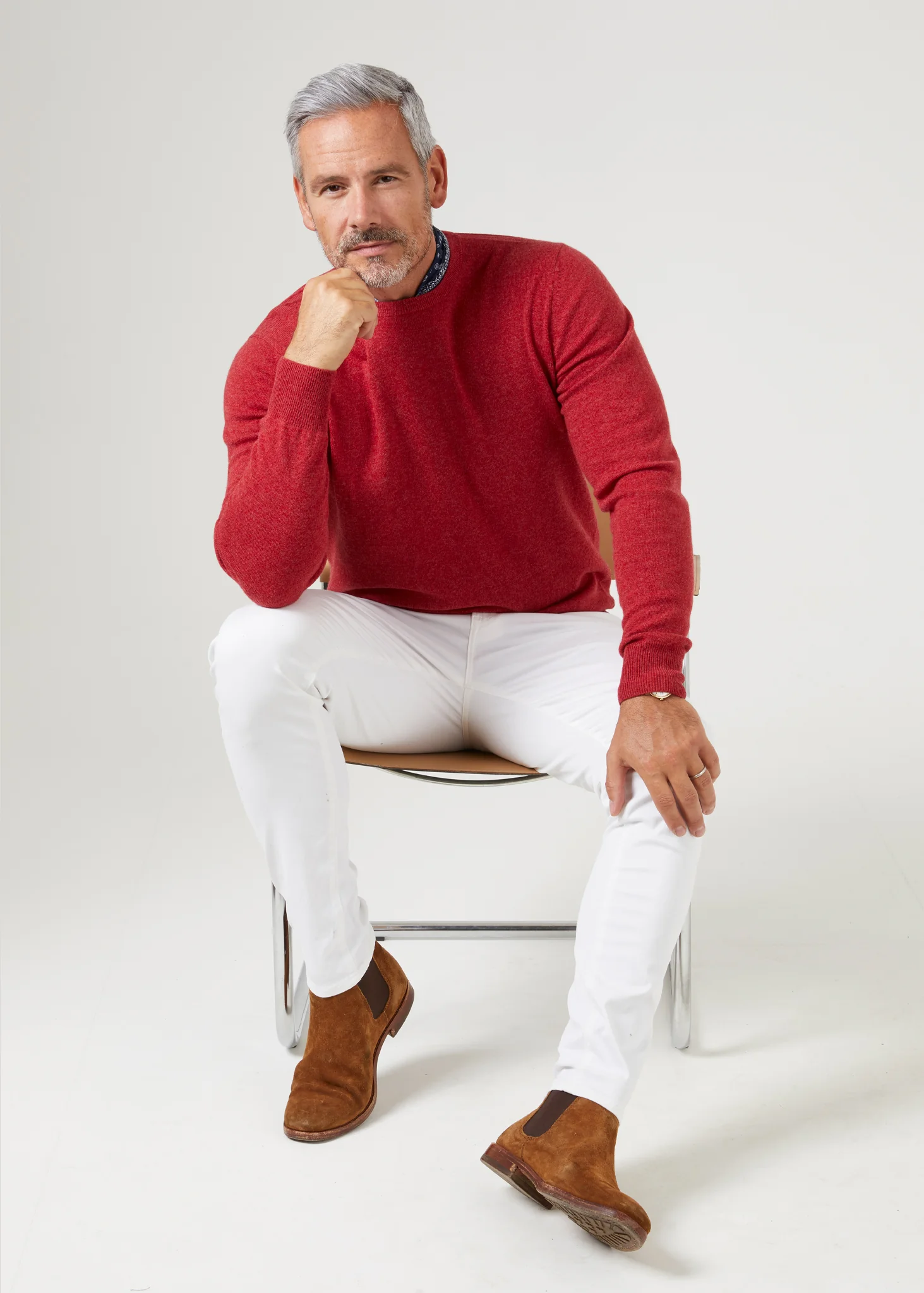 Brisbane Geelong Wool Jumper in Poppy Melange - Regular Fit - Image 2