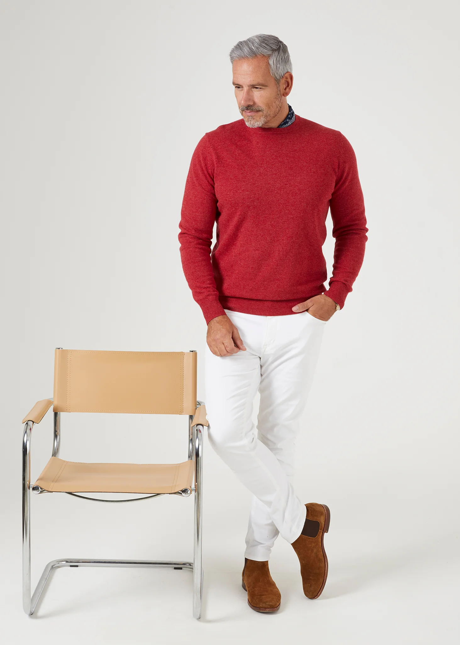 Brisbane Geelong Wool Jumper in Poppy Melange - Regular Fit - Image 3