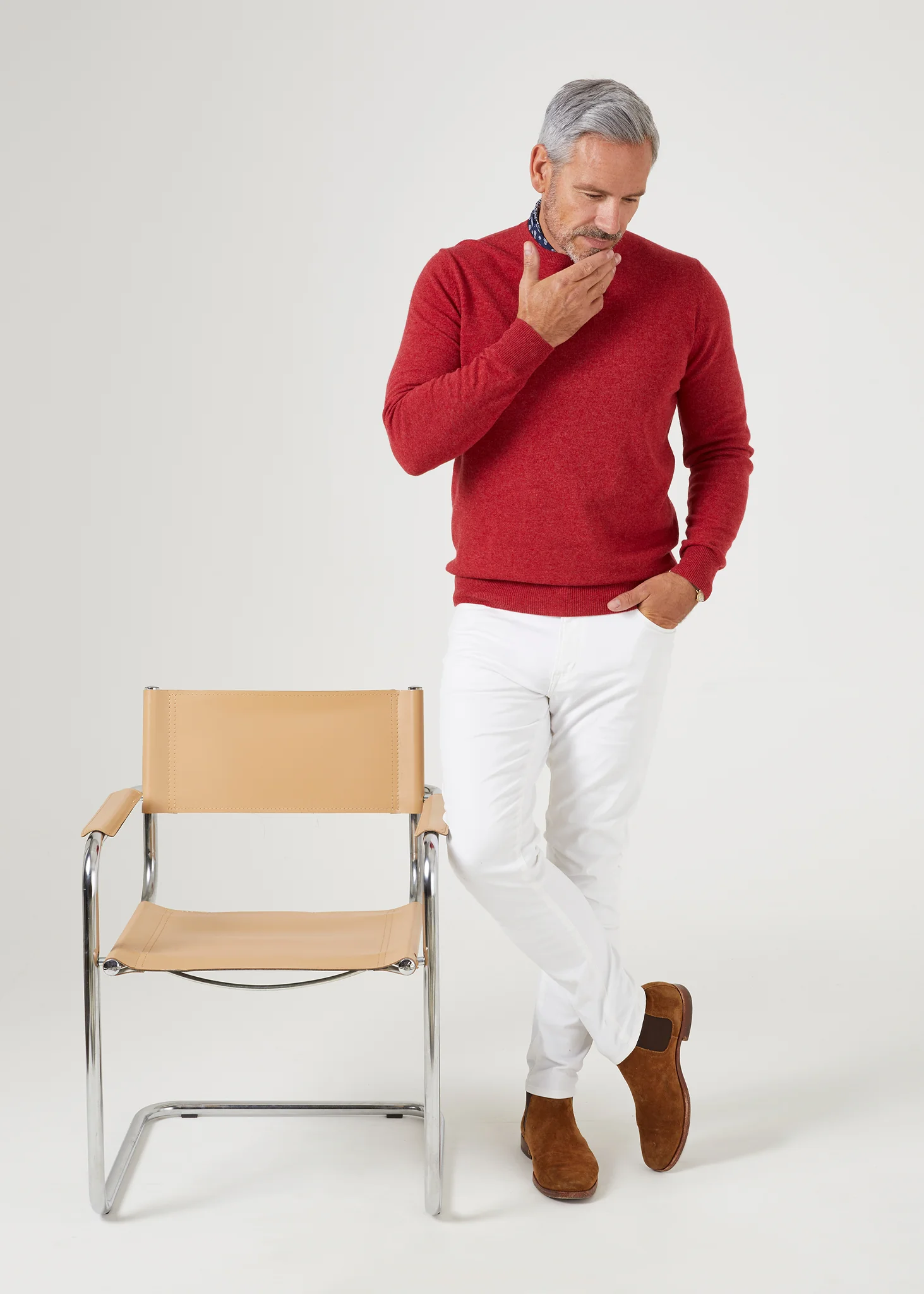 Brisbane Geelong Wool Jumper in Poppy Melange - Regular Fit - Image 4