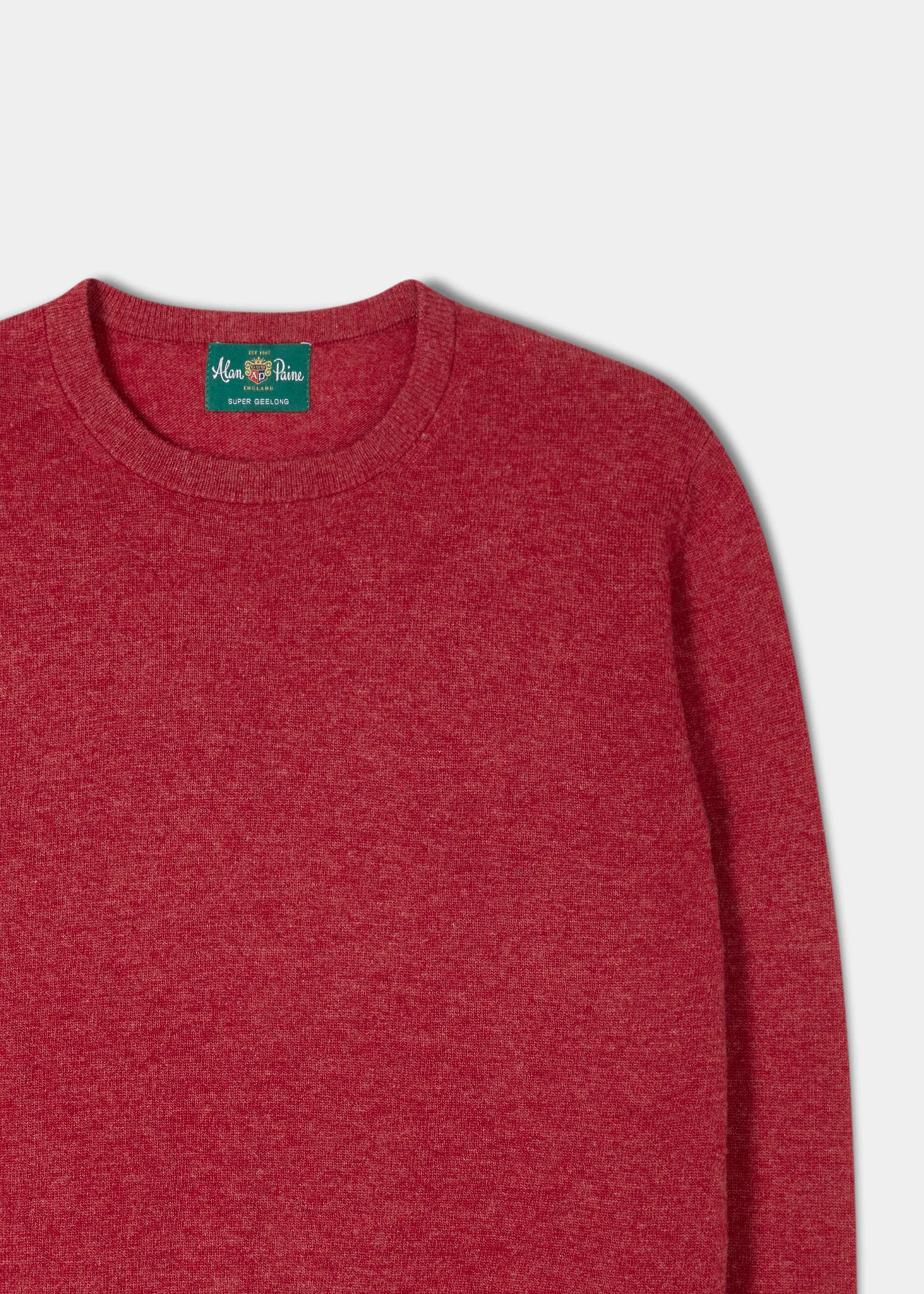 Brisbane Geelong Wool Jumper in Poppy Melange - Regular Fit - Image 8