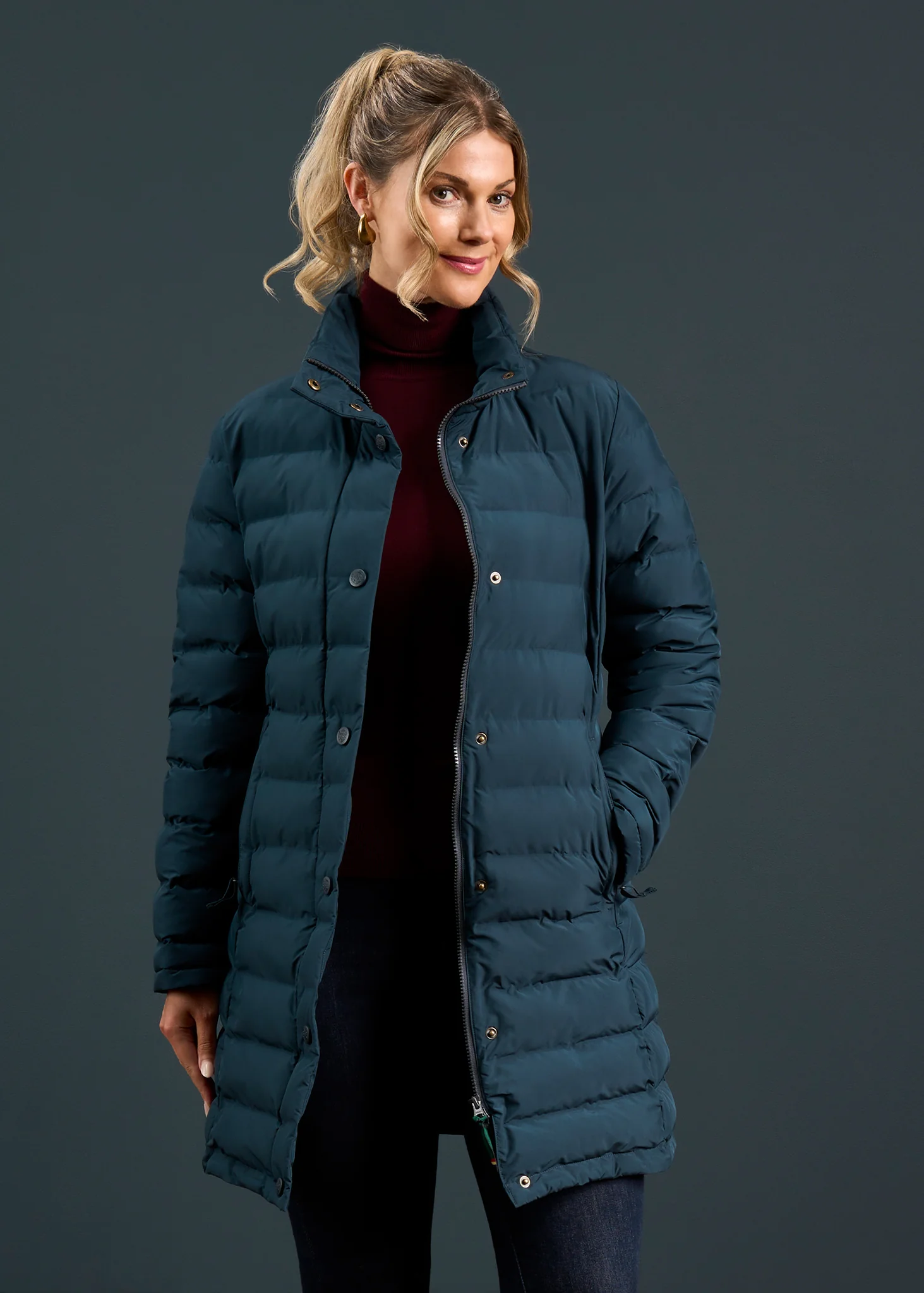 Calsall Ladies Coat in Navy - Regular Fit - Image 3