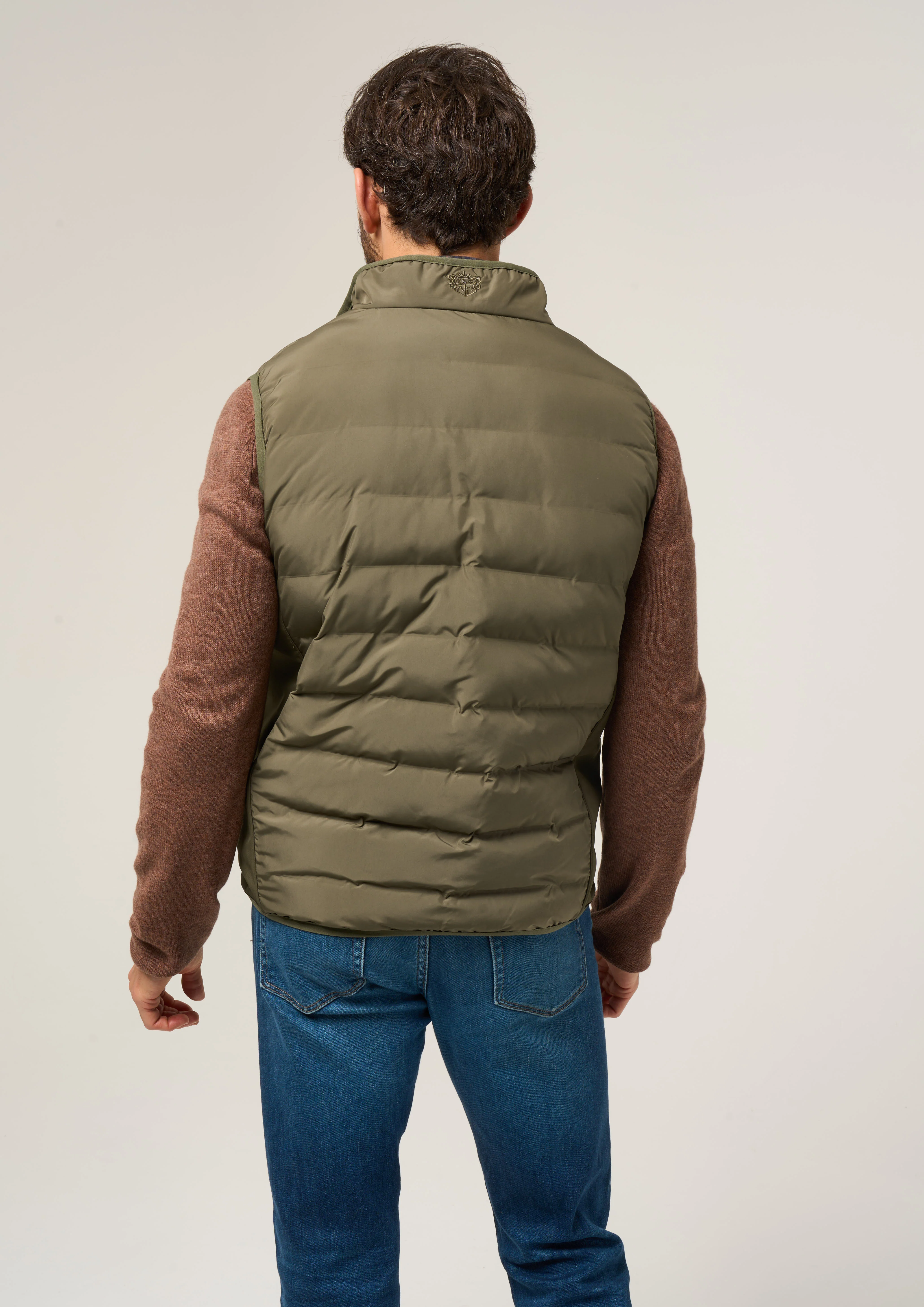 Calsall Men's Hybrid Gilet In Olive - Regular Fit - Image 7