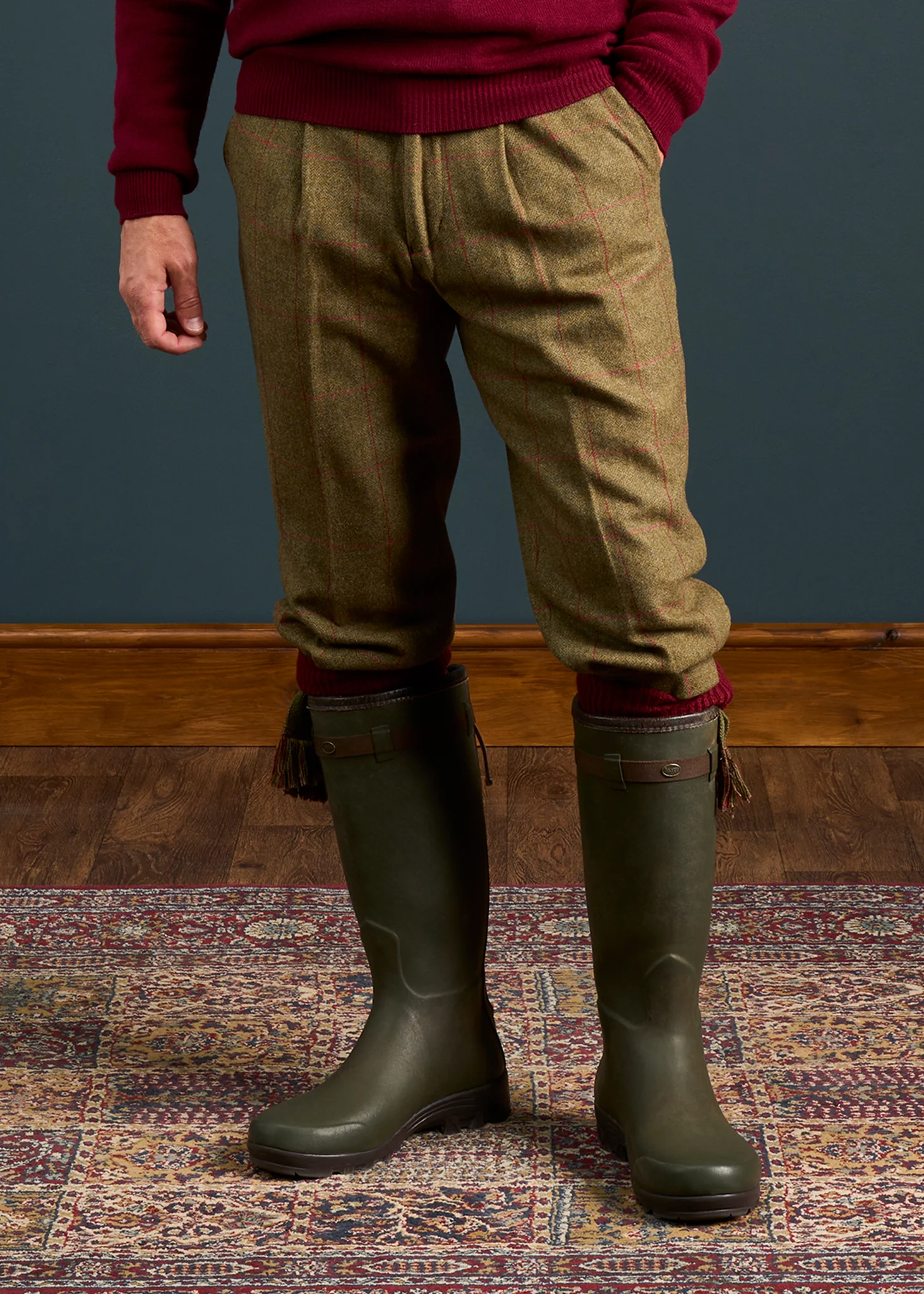 Combrook Men's Tweed Water Repellent Shooting Breeks in Reed  -  Regular Fit - Image 7