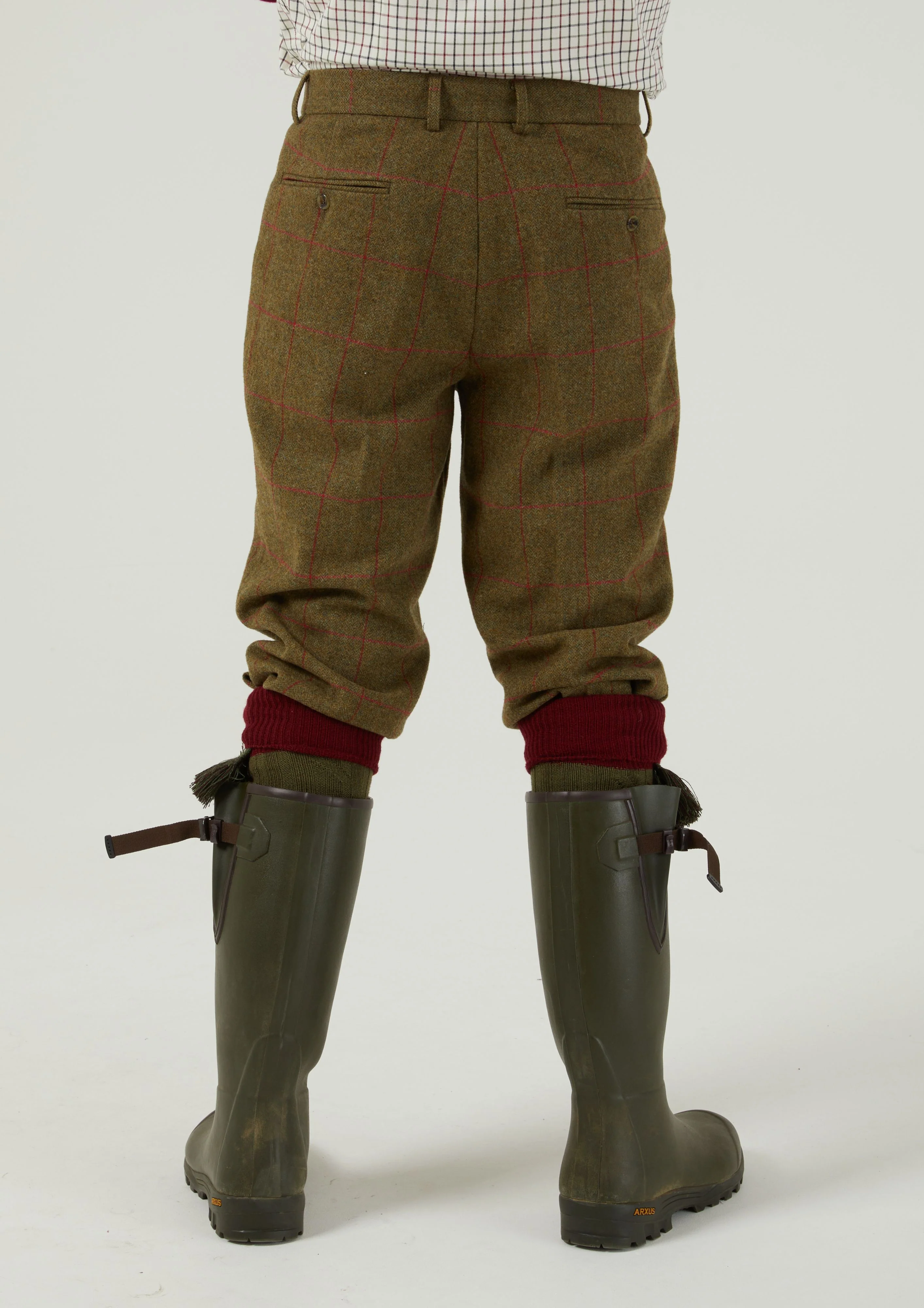 Combrook Men's Tweed Water Repellent Shooting Breeks in Sage  -  Regular Fit - Image 5