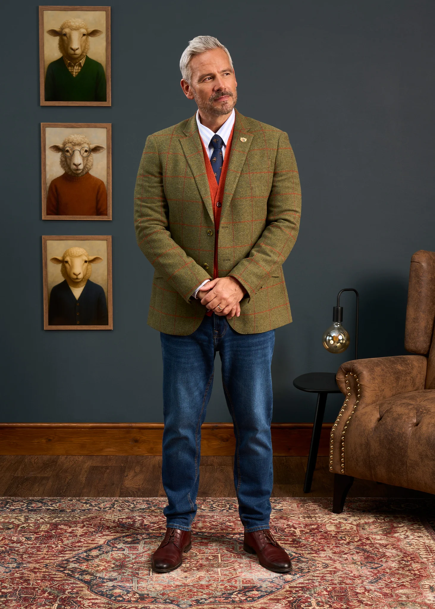 Combrook Men's Tweed Water Repellent Sports Blazer in Reed  -  Regular Fit - Image 4