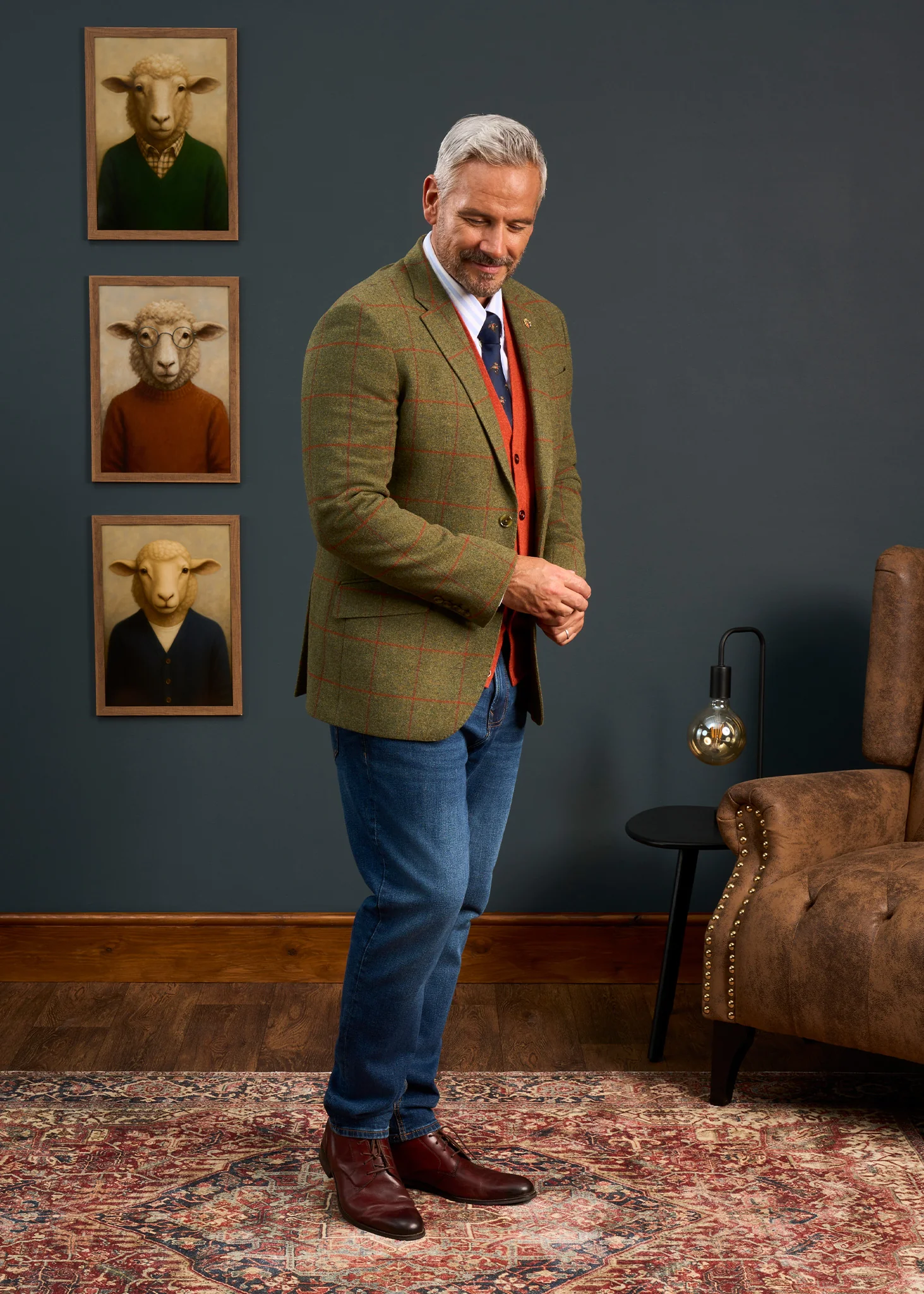 Combrook Men's Tweed Water Repellent Sports Blazer in Reed  -  Regular Fit - Image 6