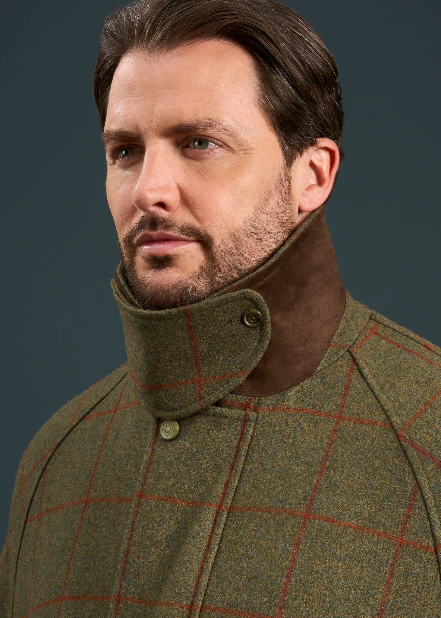 Combrook Men's Tweed Waterproof Coat in Reed  -  Regular Fit - Image 6