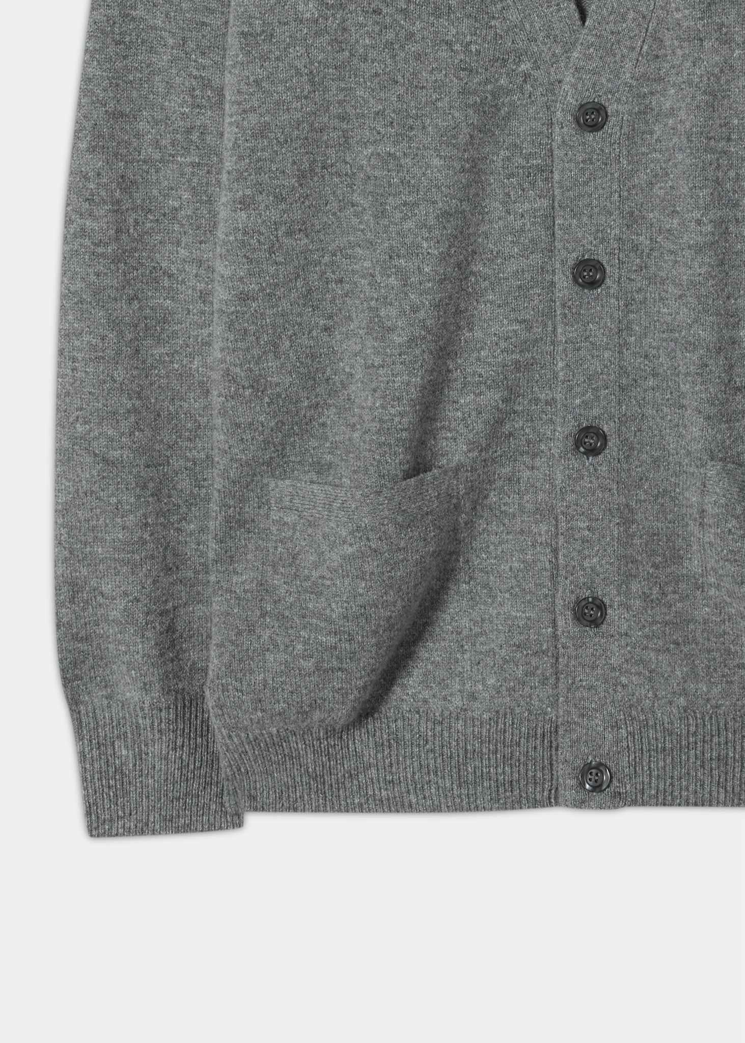 Cornwall Lambswool Cardigan in Grey Mix - Classic Fit - Image 3