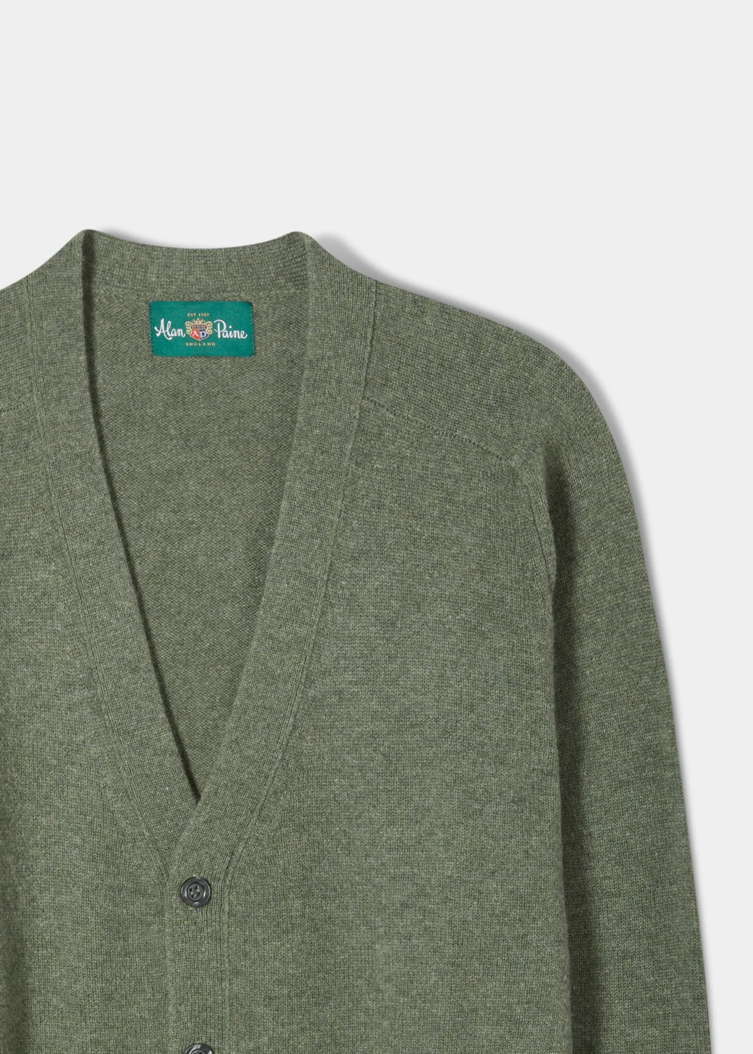 Cornwall Lambswool Cardigan in Landscape - Classic Fit - Image 2