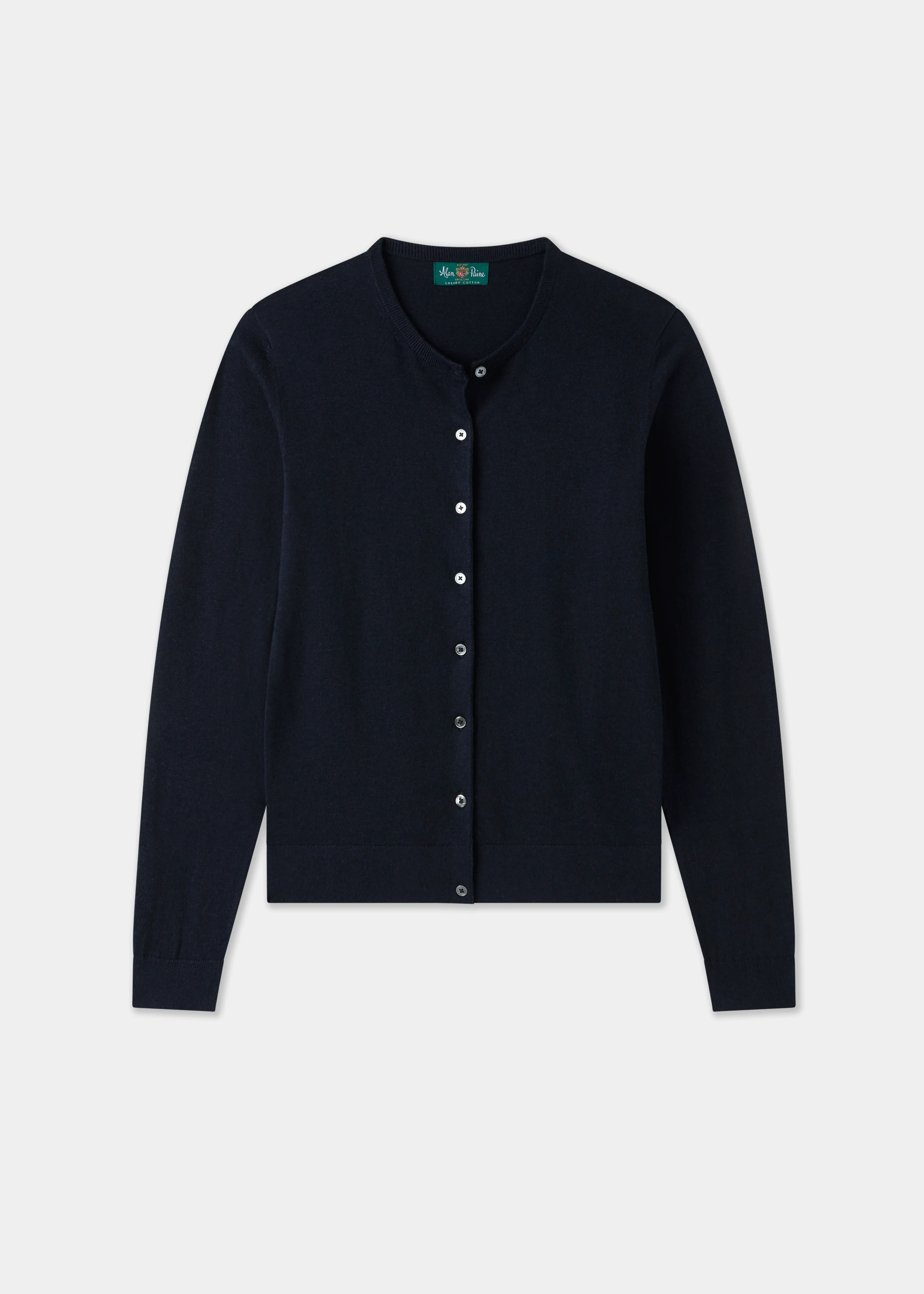 Daphne Ladies Cotton Cashmere Cardigan In Dark Navy
