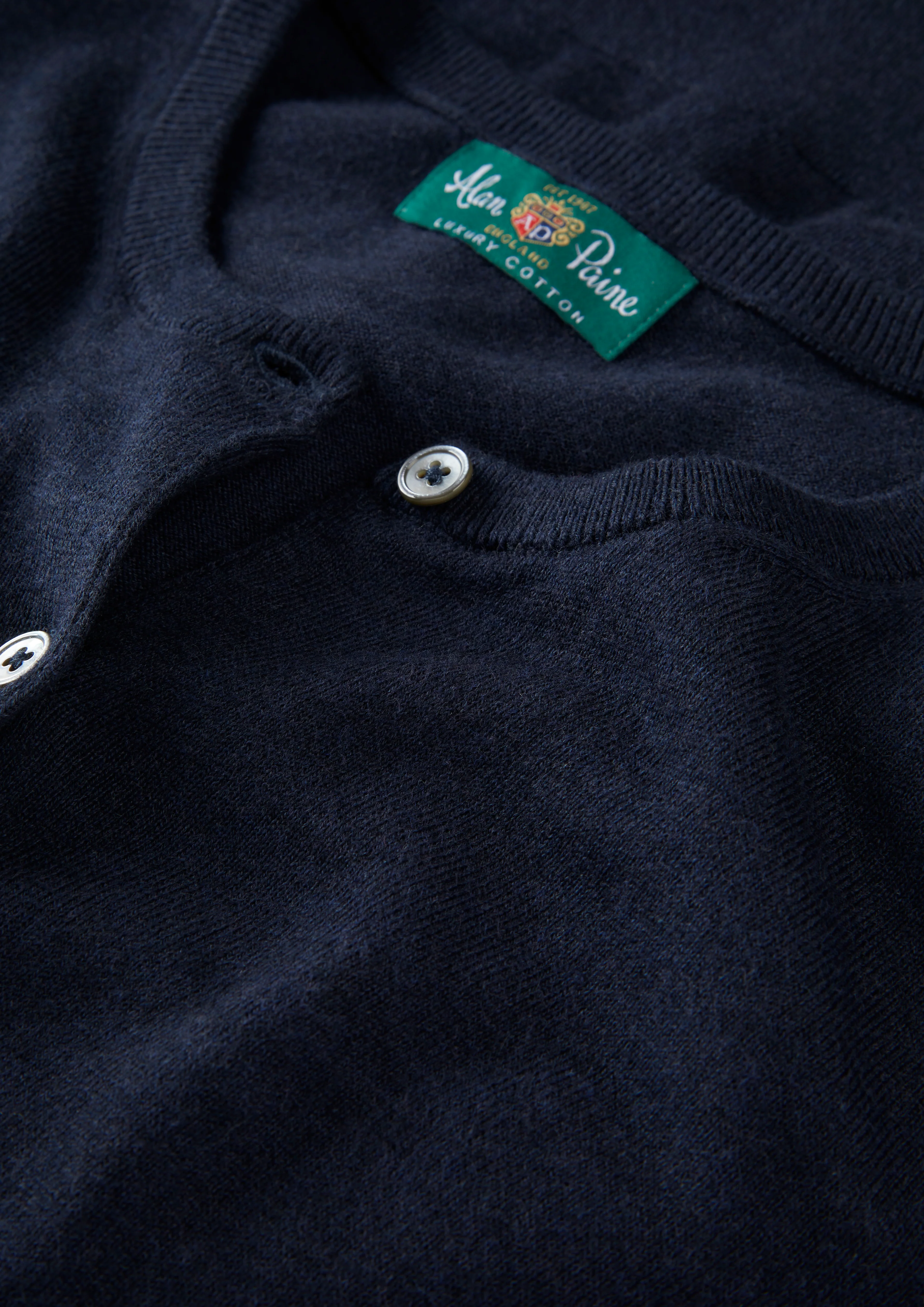 Daphne Ladies Cotton Cashmere Cardigan In Dark Navy - Image 4