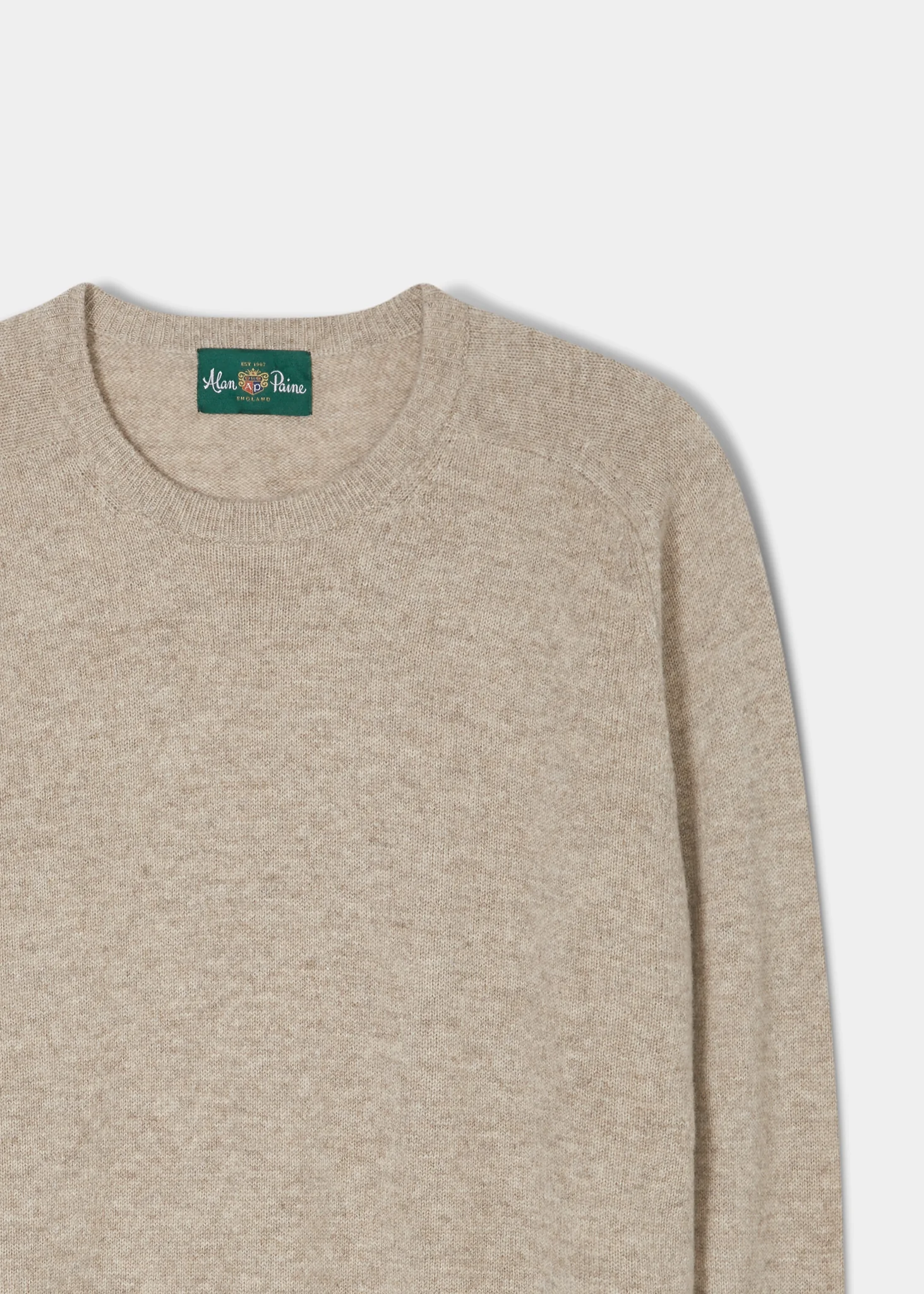 Dorset Men's Lambswool Jumper in Cobble - Classic Fit - Image 2
