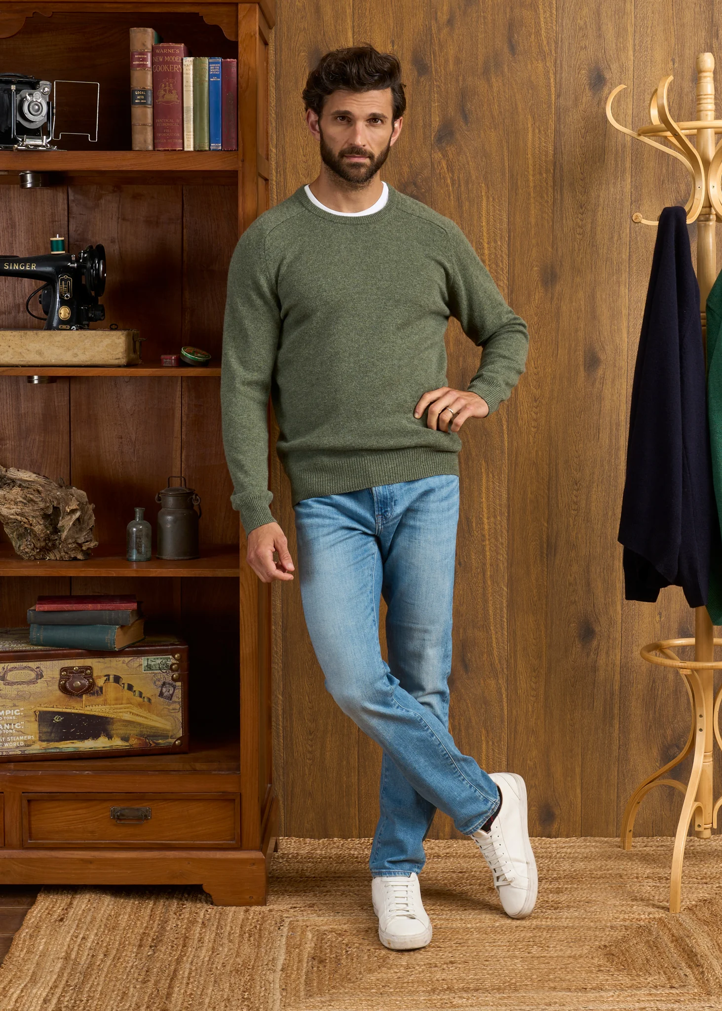 Dorset Men's Lambswool Jumper in Landscape - Classic Fit - Image 2