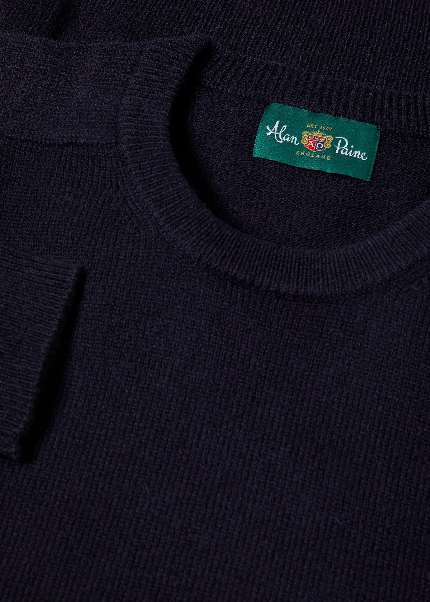 Dorset Men's Lambswool Jumper in Navy - Classic Fit - Image 2