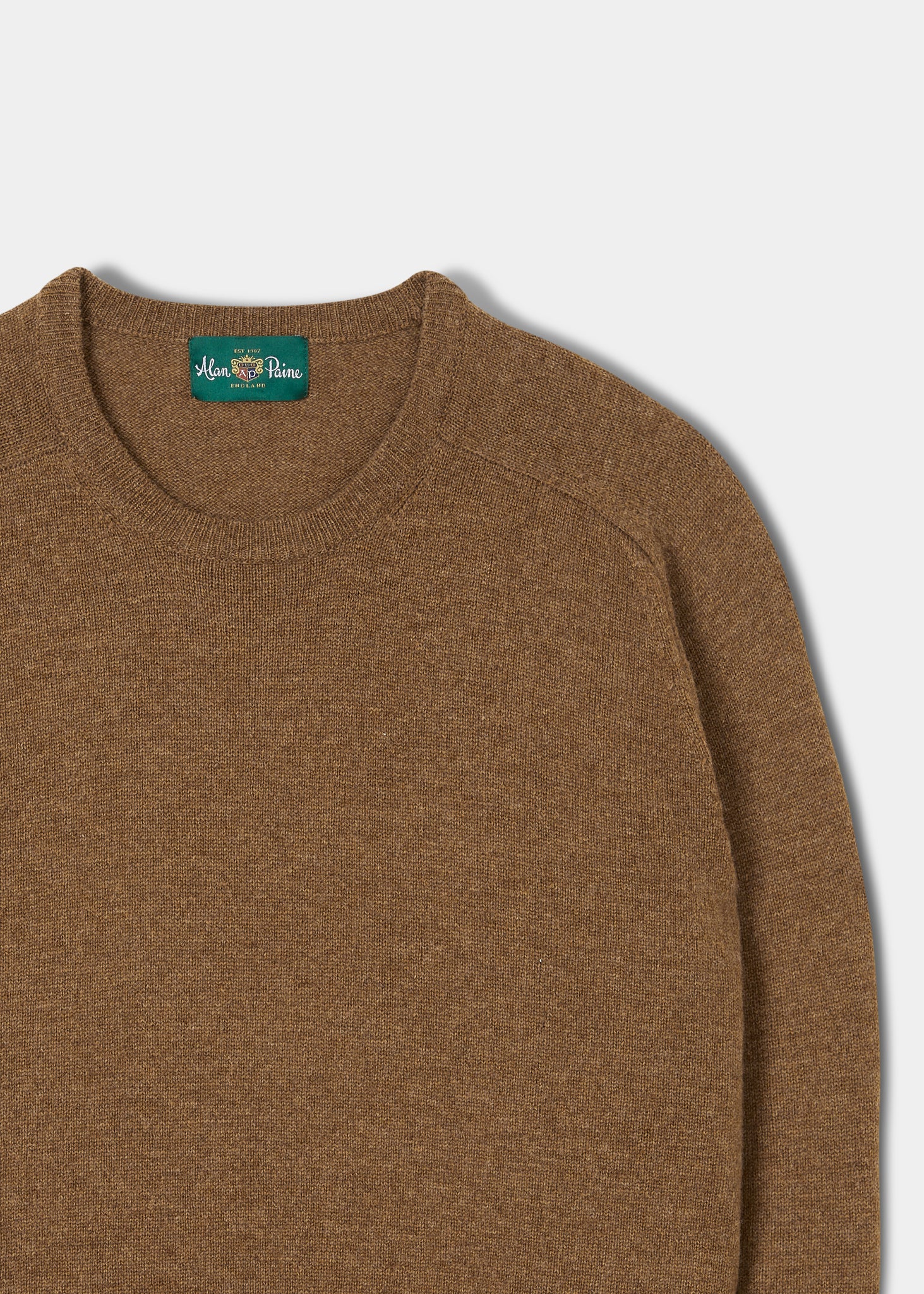 Dorset Men's Lambswool Jumper in Driftwood - Classic Fit - Image 2