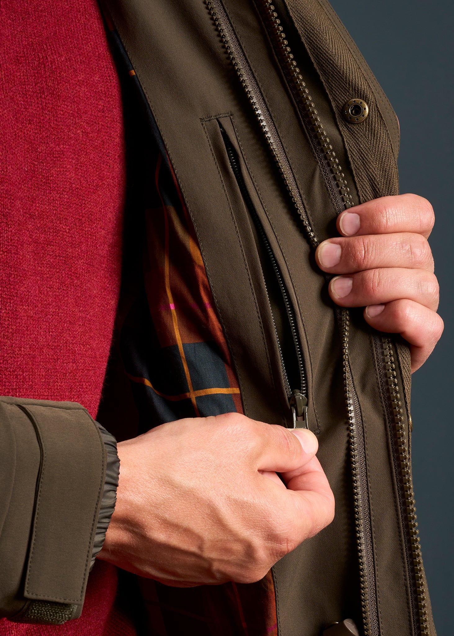 Dunswell Men's Waterproof Field Coat In Olive - Shooting Fit - Image 7