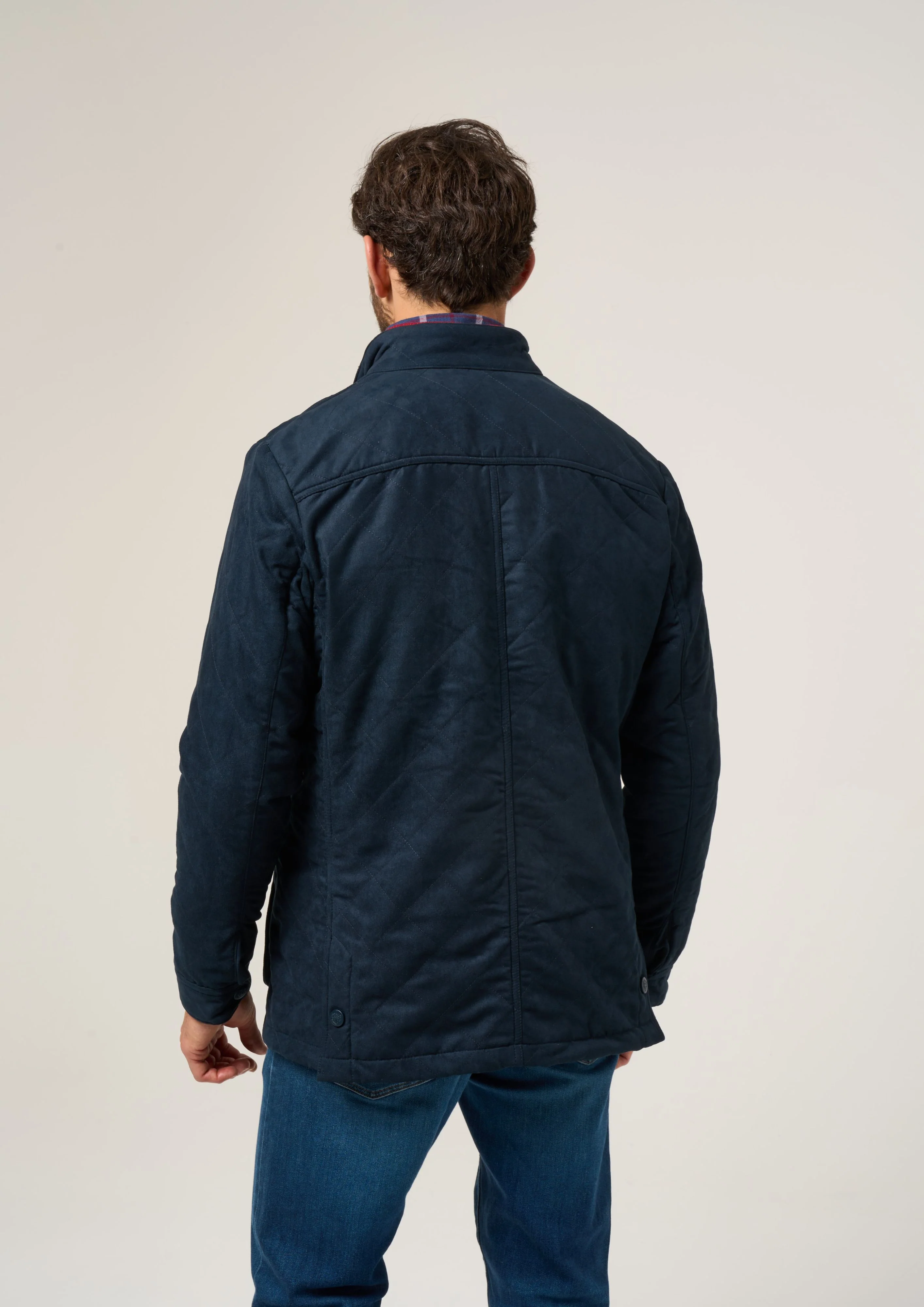 Felwell Men's Quilted Jacket In Dark Navy - Regular Fit - Image 7