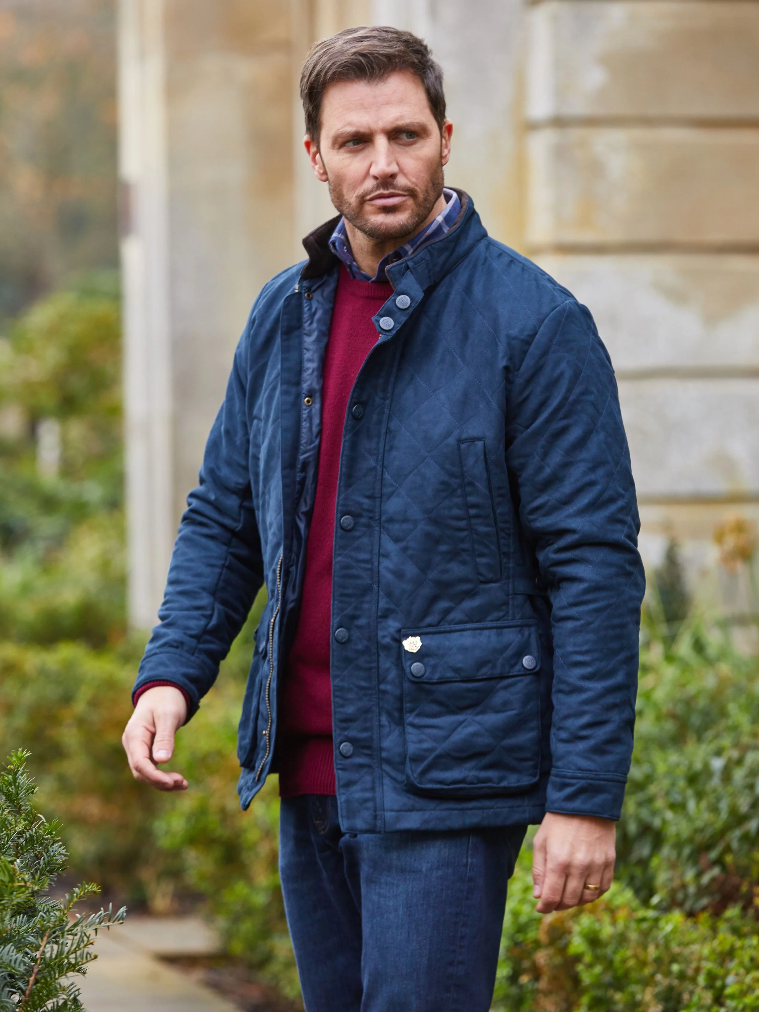 Felwell Men's Quilted Jacket In Dark Navy - Regular Fit - Image 8