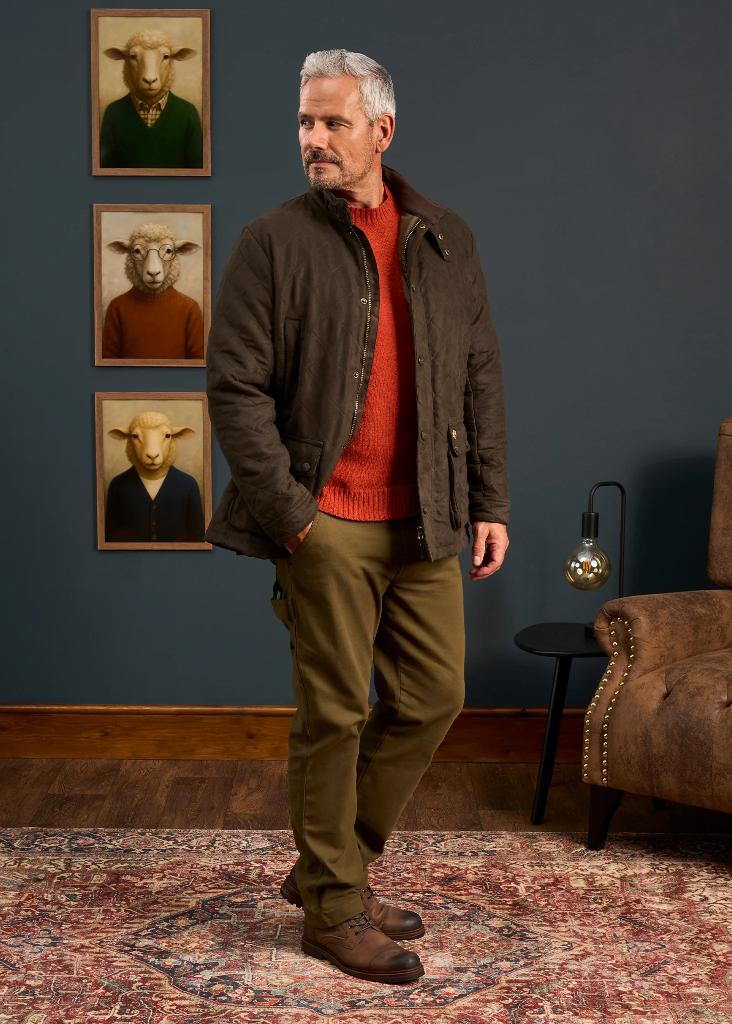 Felwell Men's Quilted Jacket In Olive - Regular Fit - Image 4