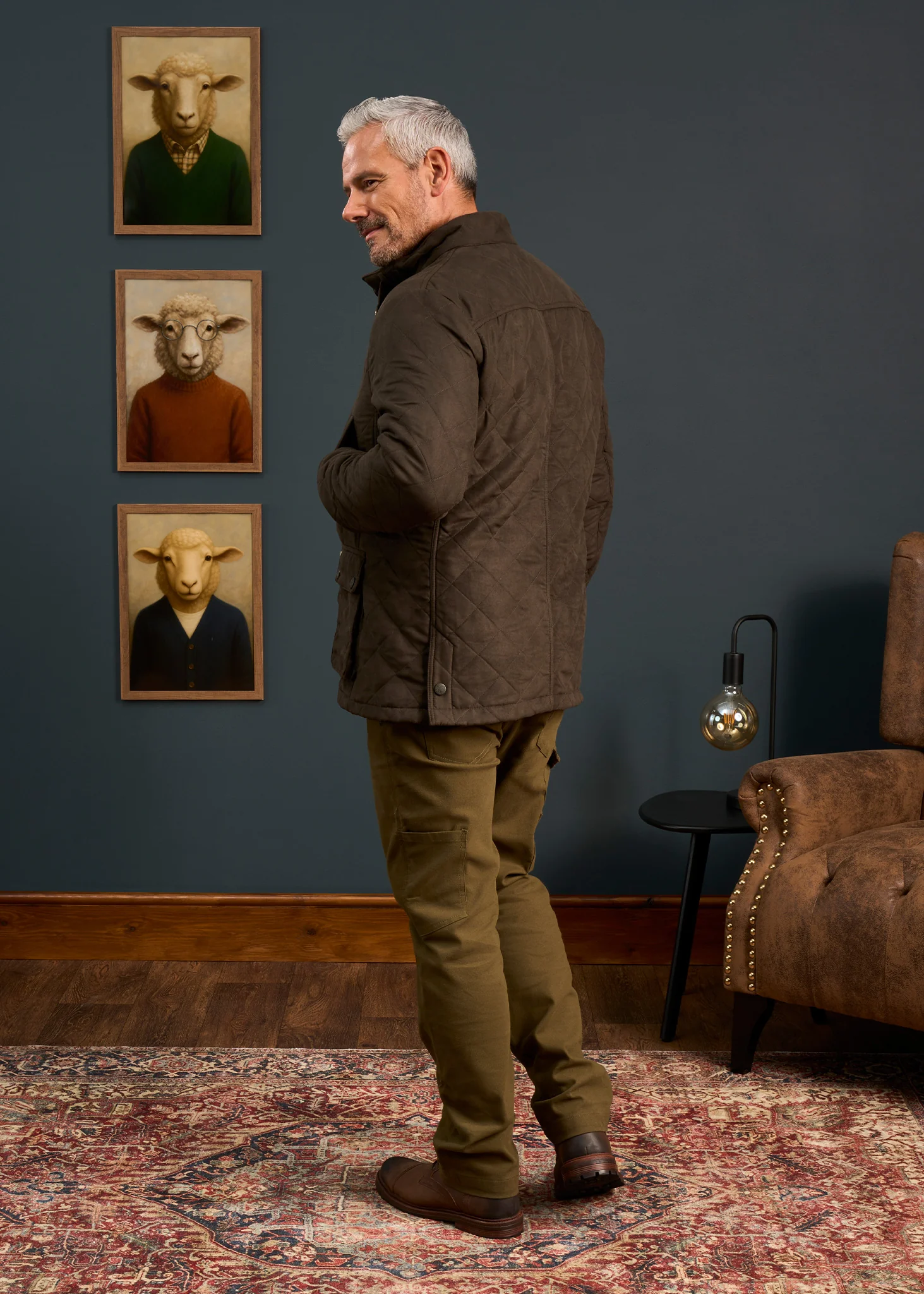 Felwell Men's Quilted Jacket In Olive - Regular Fit - Image 5