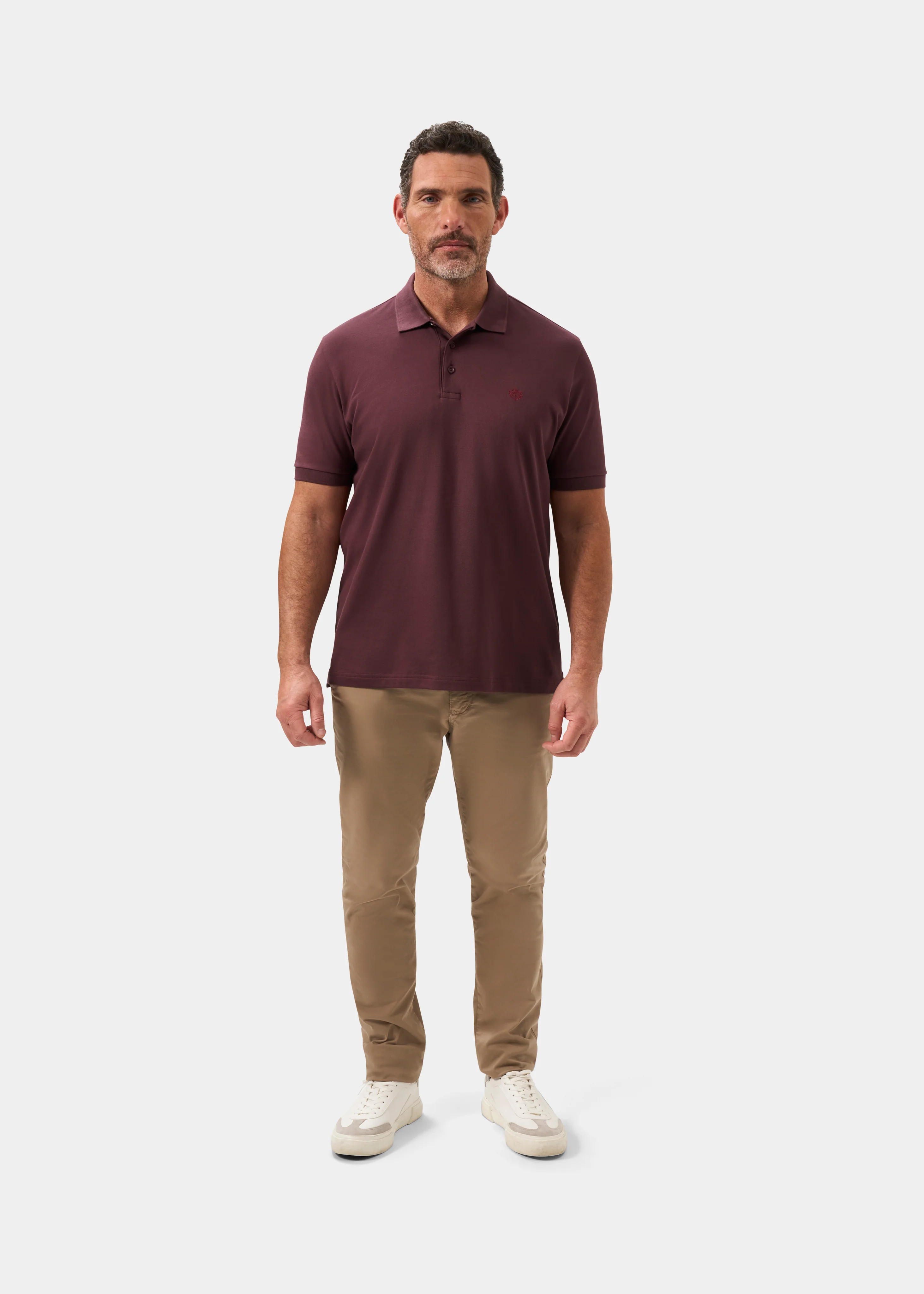 Fritton Pique Polo Shirt In Blackcurrant - Image 2