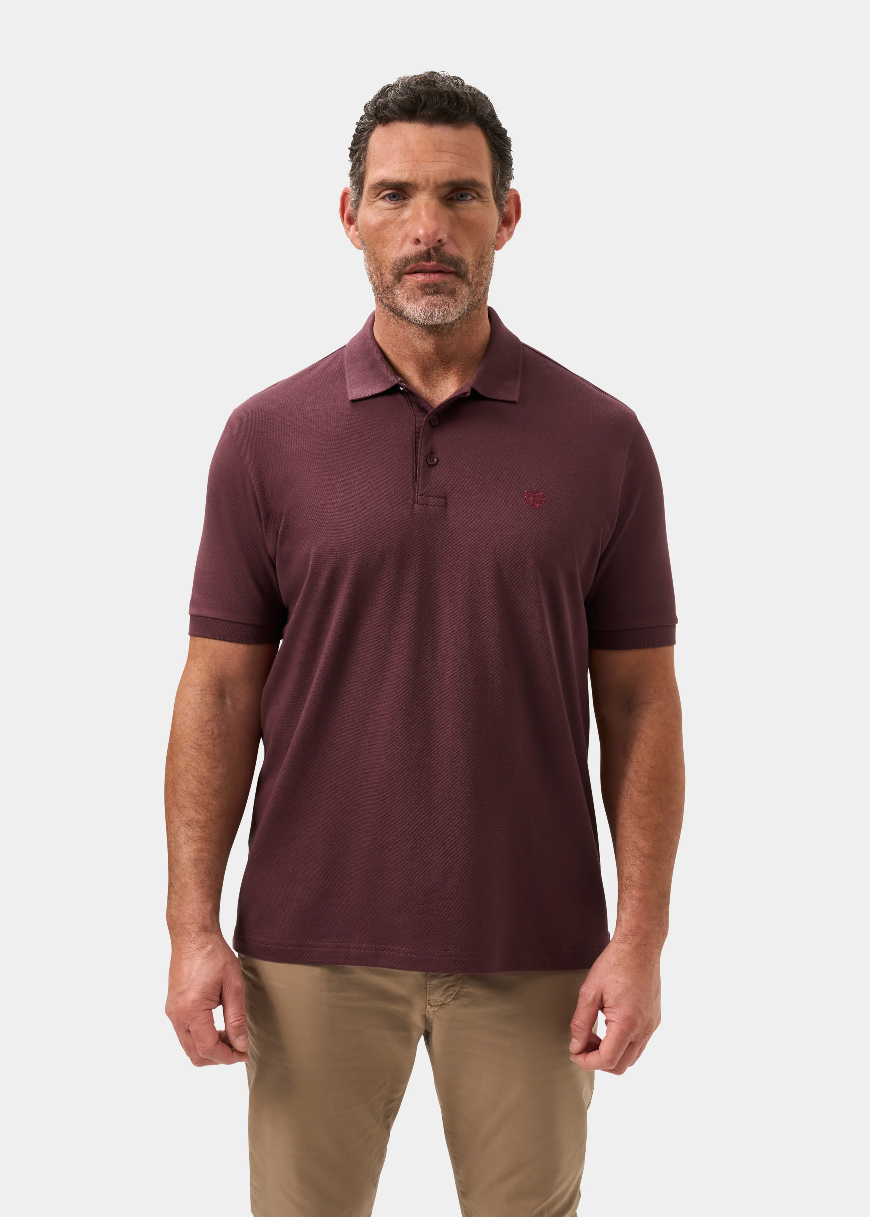 Fritton Pique Polo Shirt In Blackcurrant - Image 5