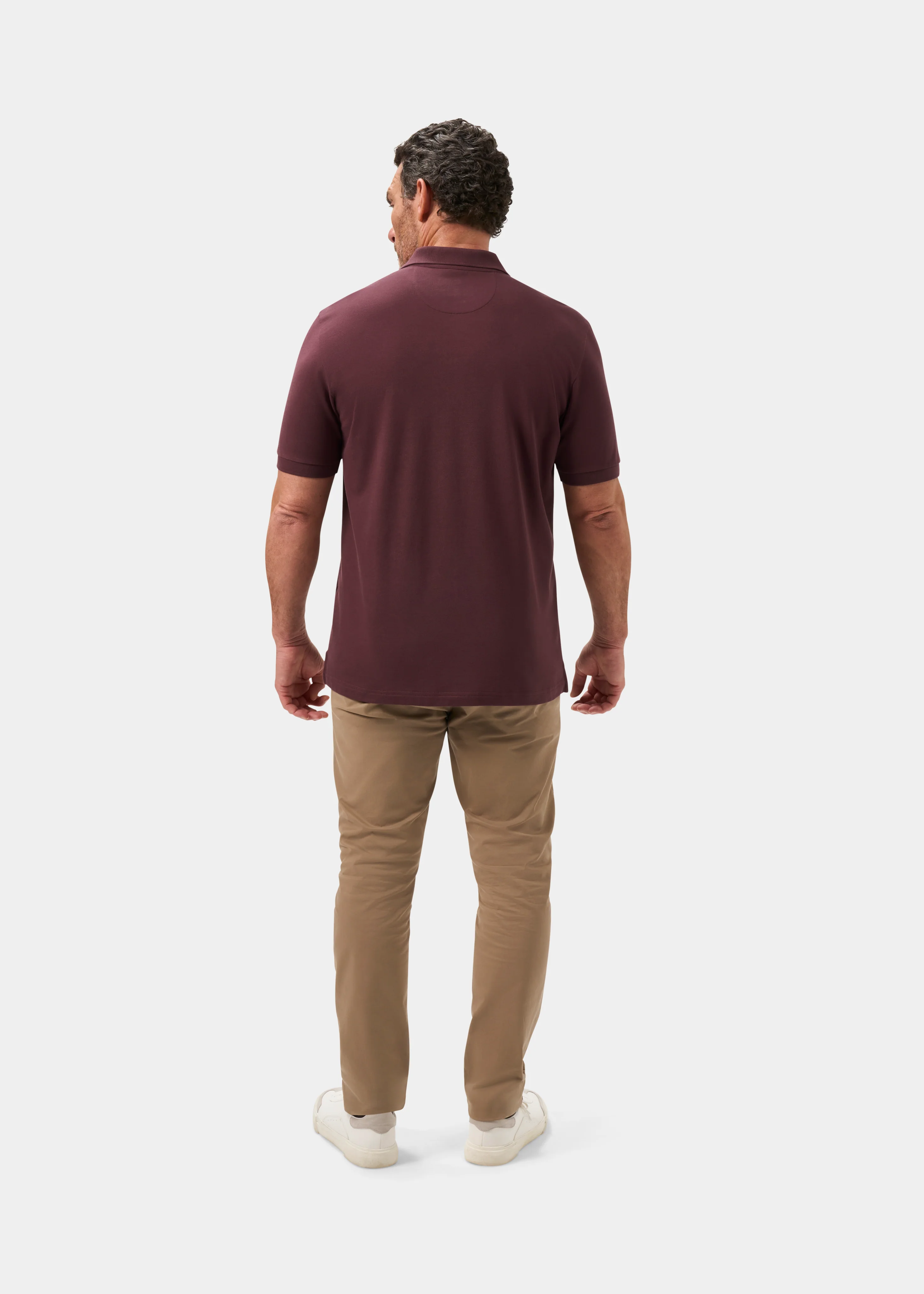 Fritton Pique Polo Shirt In Blackcurrant - Image 7